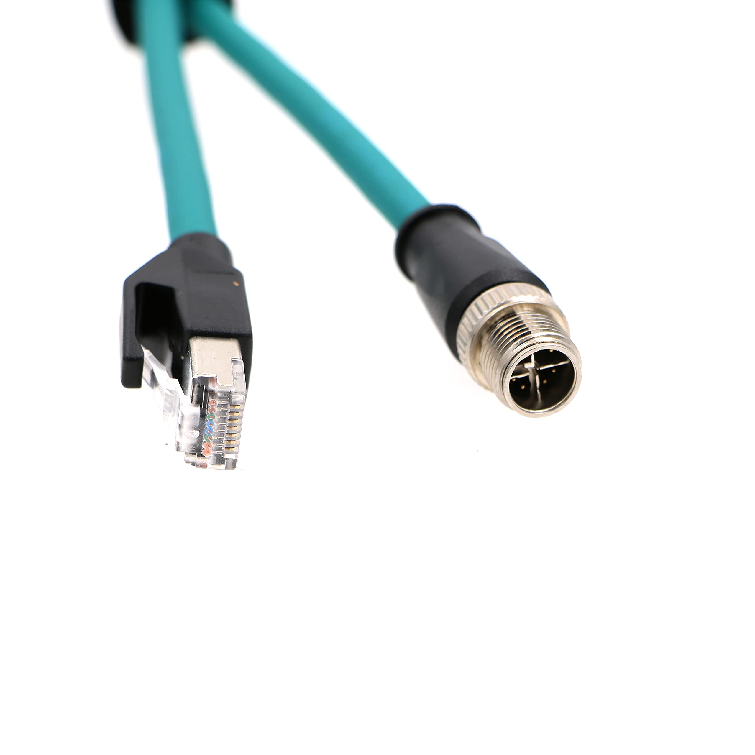 Aconnect M12 Rj45 Xcode Ethernet Shielded Industrial M12 8 Pin X Code Male To Rj45 Cat6A Ethernet Shielded Cable For Cognex Indu