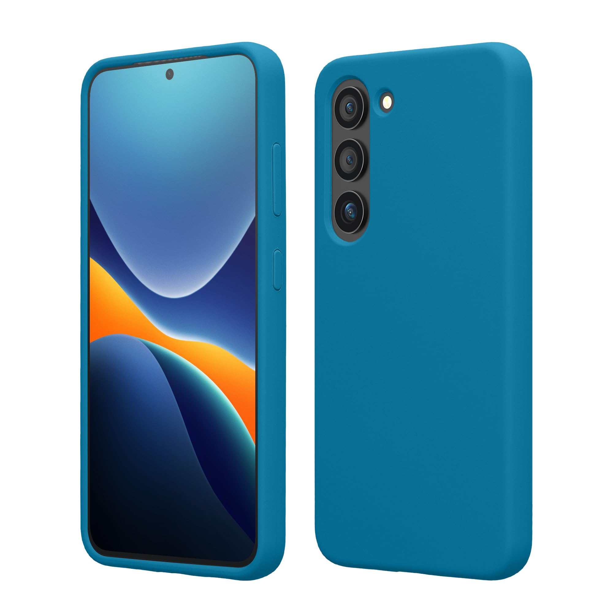 kwmobile Case Compatible with Samsung Galaxy S23 Plus Case - TPU Silicone Cover - Works with Wireless Charging - Caribbean Blue