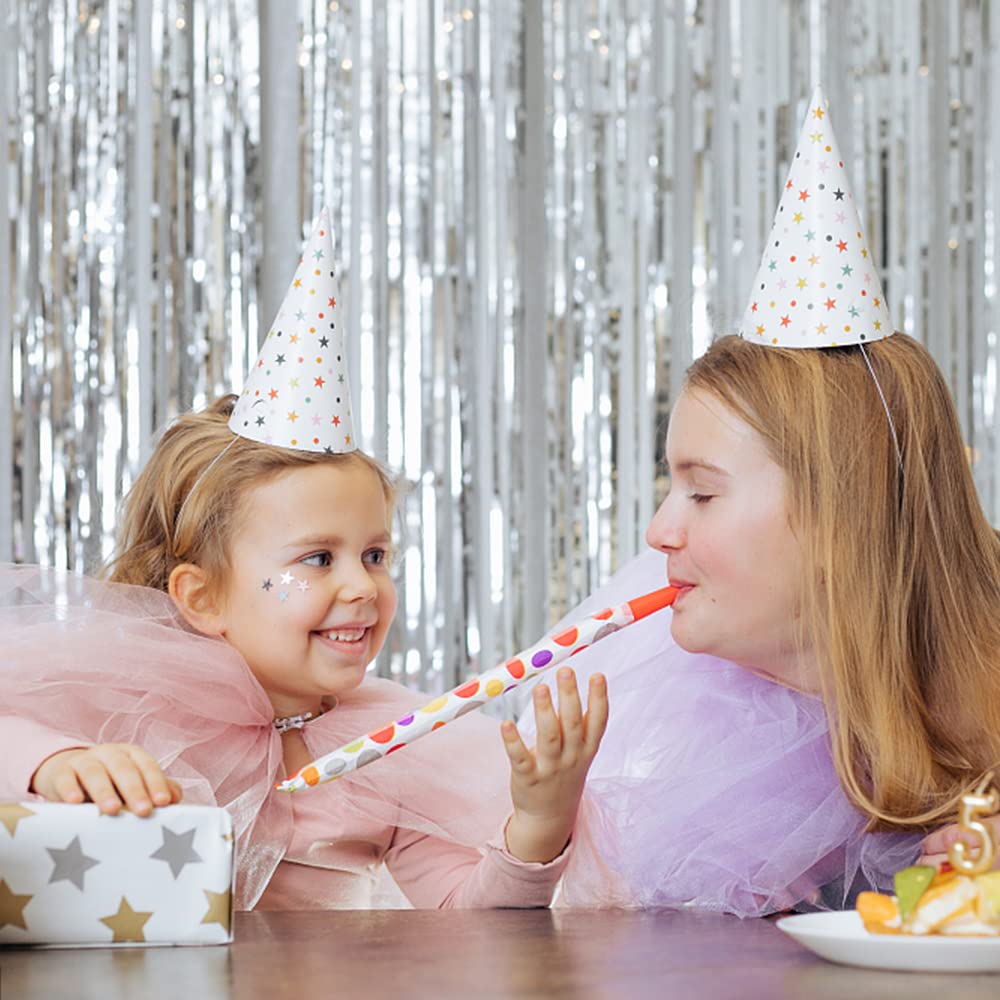 5 Pack Silver Backdrop Curtain Party Decorations Foil Fringe Backdrop Silver Tinsel Streamers Birthday Bachelorette New Year Chr