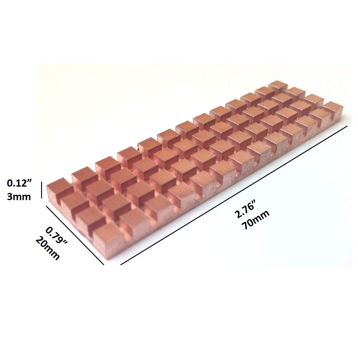 Easycargo M.2 Heatsink Kit, Cooler Heat Sink + Thermal Pad For Cooling Ps5 M.2 Ssd 2280 Ngff Nvme Ssd (70Mm X 20Mm X 3Mm) (Copper 1 Pack 3Mm)