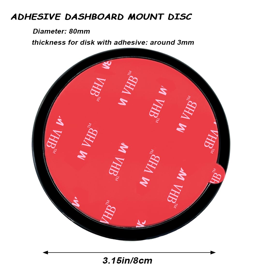 2 Pack 80Mm Strong Adhesive Dashboard Pad Mounting Disk For Suction Cup Phone Mount, 3.15'' Universal Suction Cup Mounting Disc