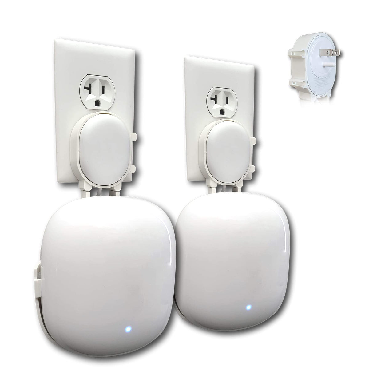 The Nest Wifi Pro Genie Wall Mount Outlet Holder Stand (2-Pack) | Lowest Profile | Open Access | No Messy Screws Or Tape | Reinf