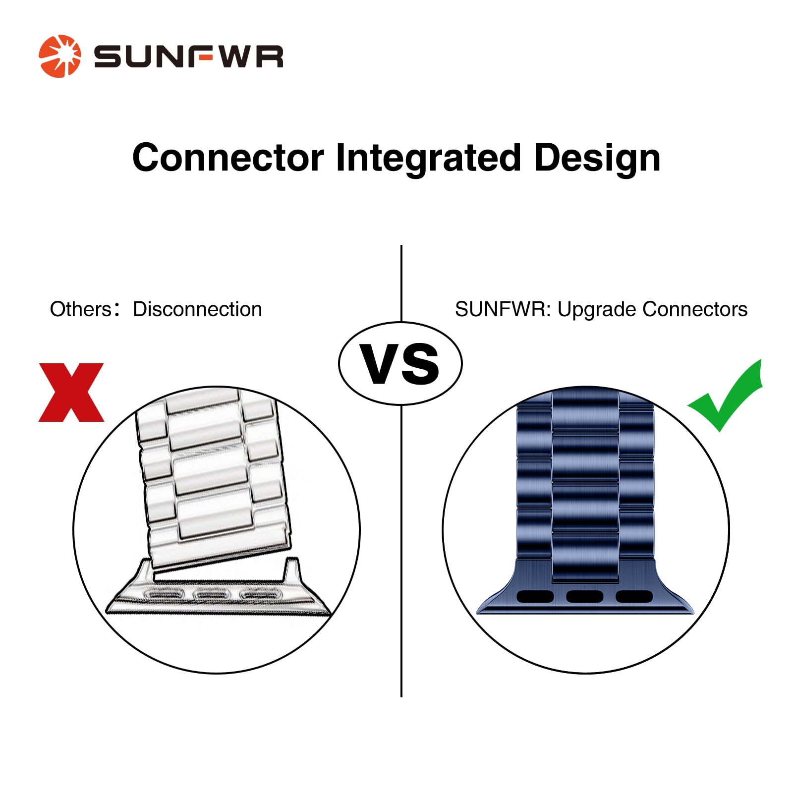 Sunfwr Stainless Steel Watch Band, Darkblue 42Mm/44Mm/45Mm For Apple Watch Series 9/8/7/6/5/4/3/2/1/Se/Se2, Adjustable Metal Iwa