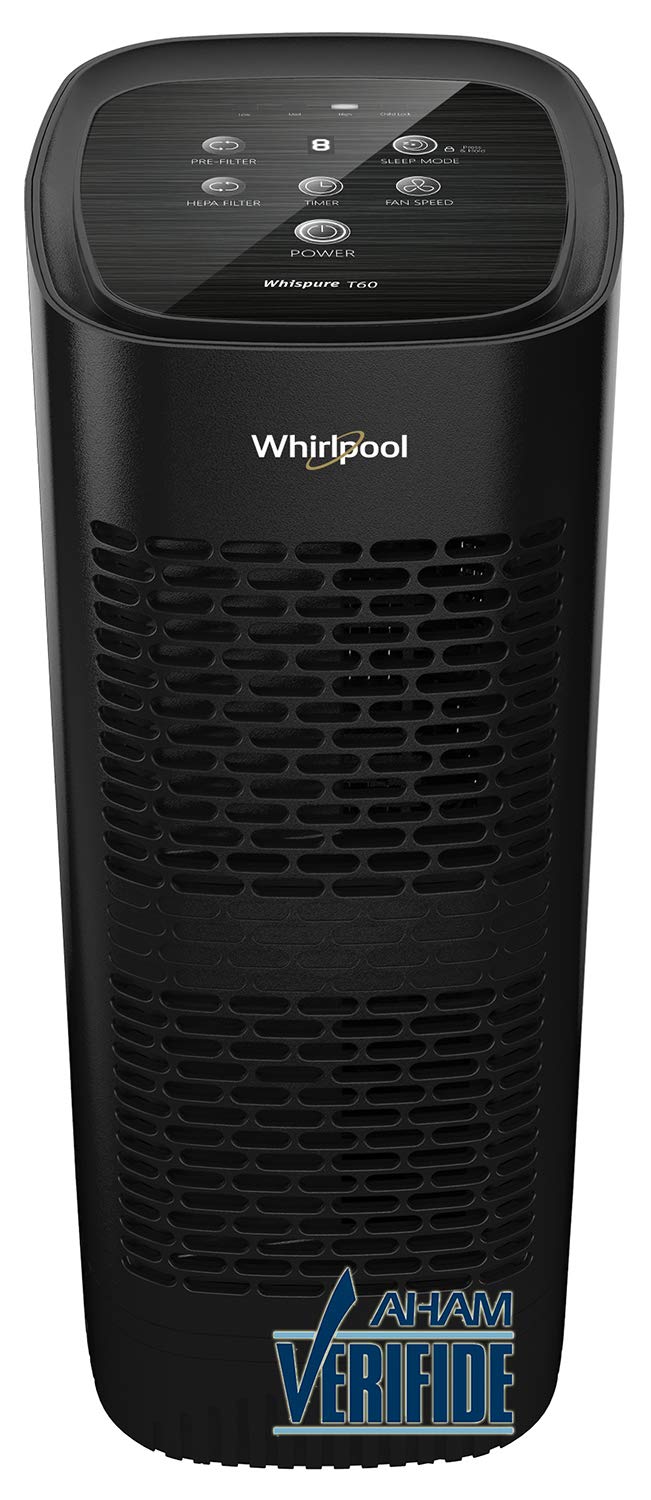 Whirlpool Whispure Wpt60B, True Hepa Air Purifier, Activated Carbon Advanced Anti Bacteria, Ideal For Allergies, Odors, Pet Dand