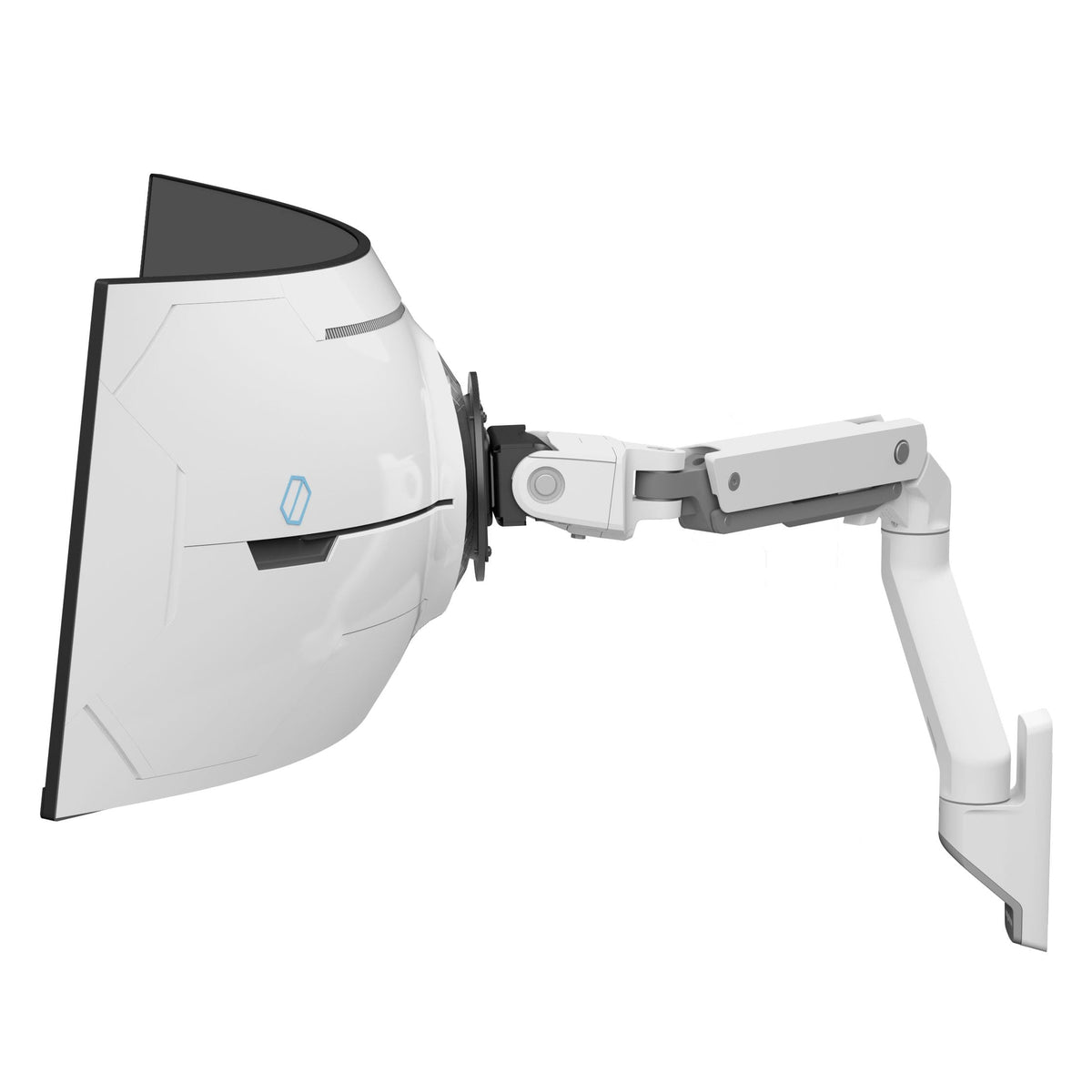 Ergotron   Hx Vhd Premium Heavy Duty Gaming Monitor Arm, Single Monitor Wall Mount   For 1000R Curved Ultrawide Monitors Up To 5