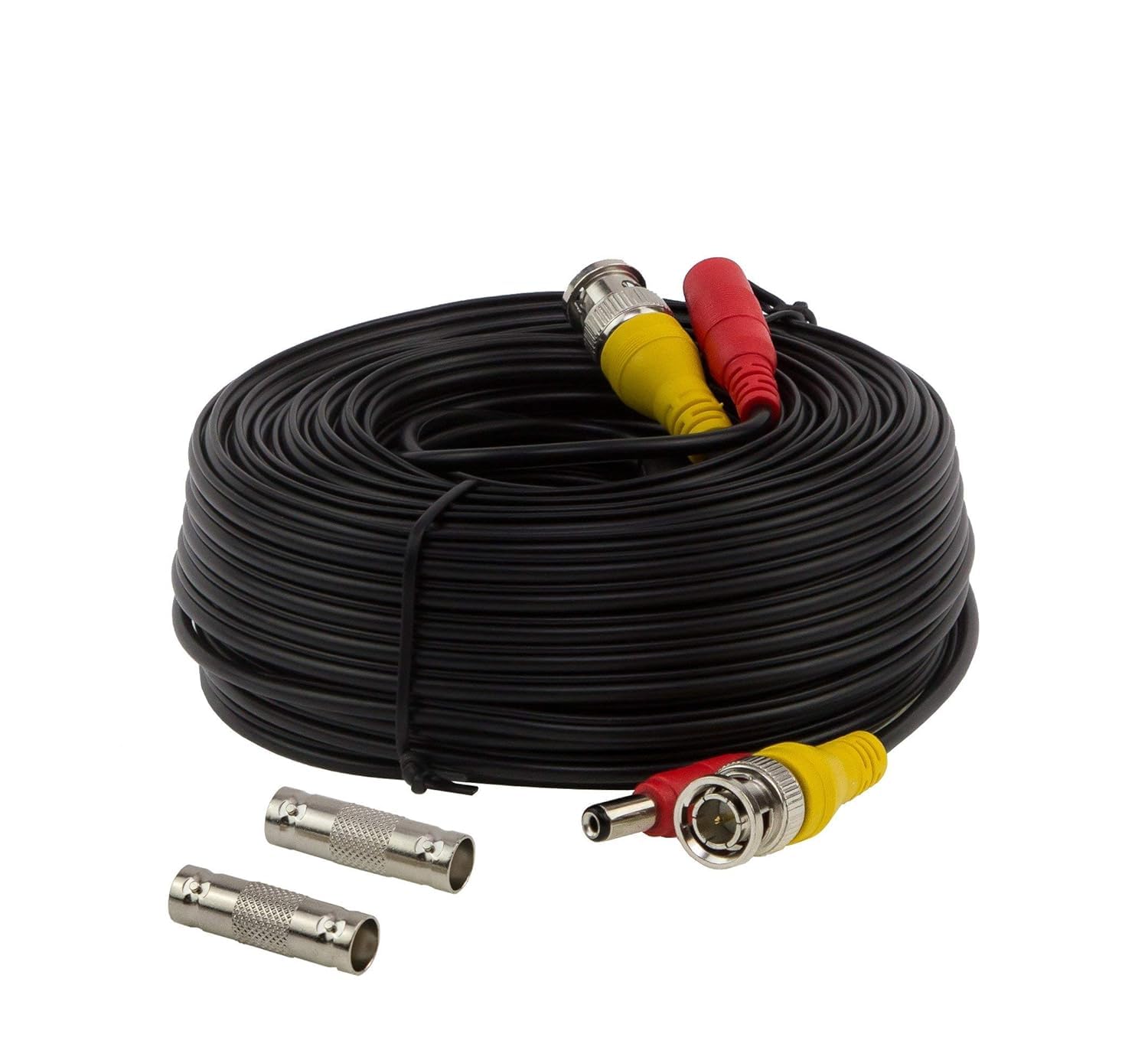 100Ft Pre Made All In One Bnc Video And Power Cable With Connector For Surveillance Cctv Security Camera Video System   Black