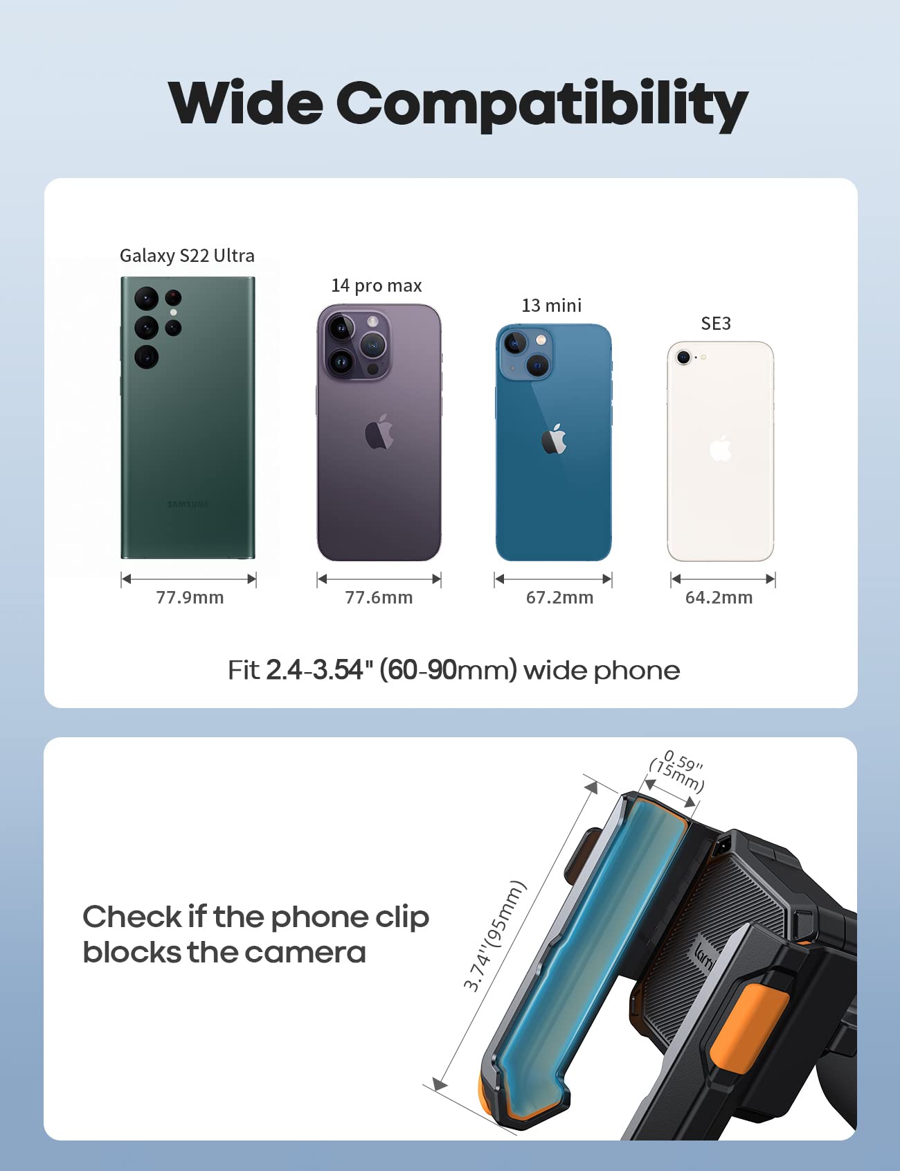 Lamicall Motorcycle Phone Mount Holder   [Camera Friendly] [1S Lock] Bike Phone Holder Handlebar Clamp, Bicycle Scooter Phone Cl