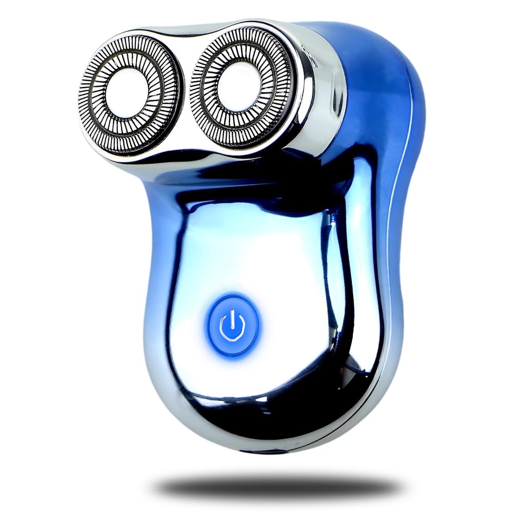 Maybuy Electric Shaver For Men,2 Head Travel Shaver (Blue)