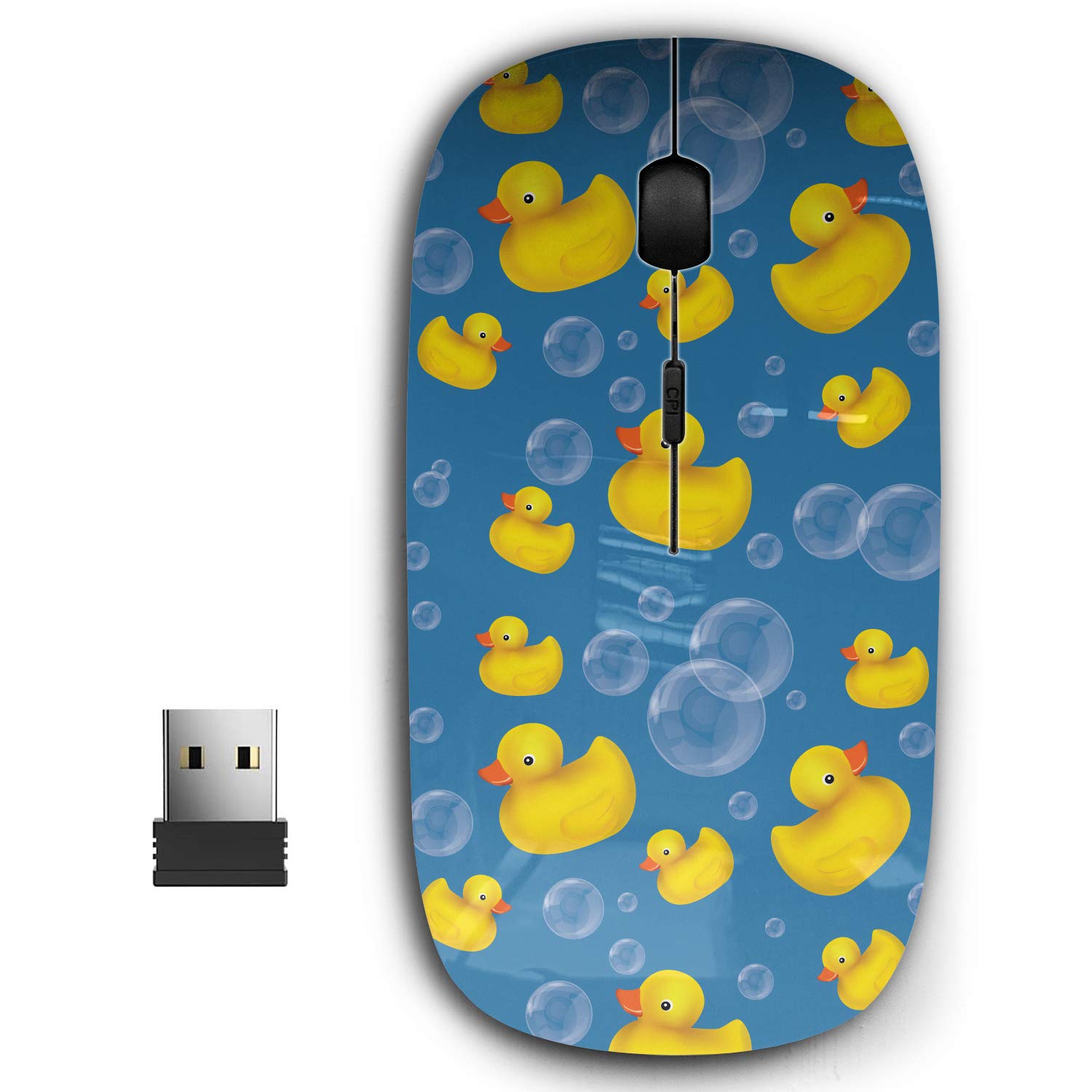 Kawamouse 2.4G Ergonomic Portable Usb Wireless Mouse For Pc, Laptop, Computer, Notebook With Nano Receiver (Rubber Duck Soap Bub