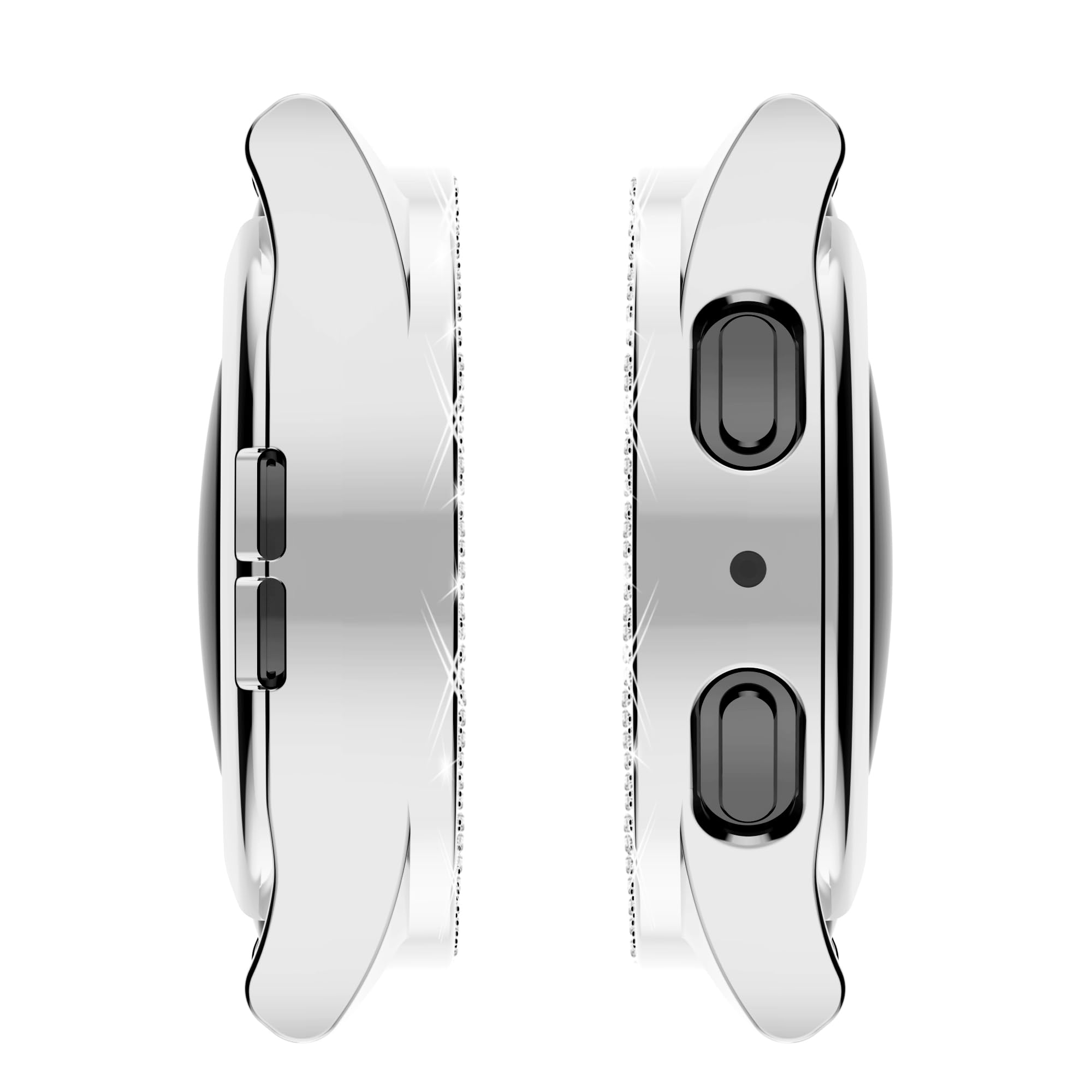 [2Pack] Richone Bling Case For Samsung Galaxy Watch 7 44Mm Screen Protector Clear Cases, Rhinestones Glitter Bumper Soft Face Co