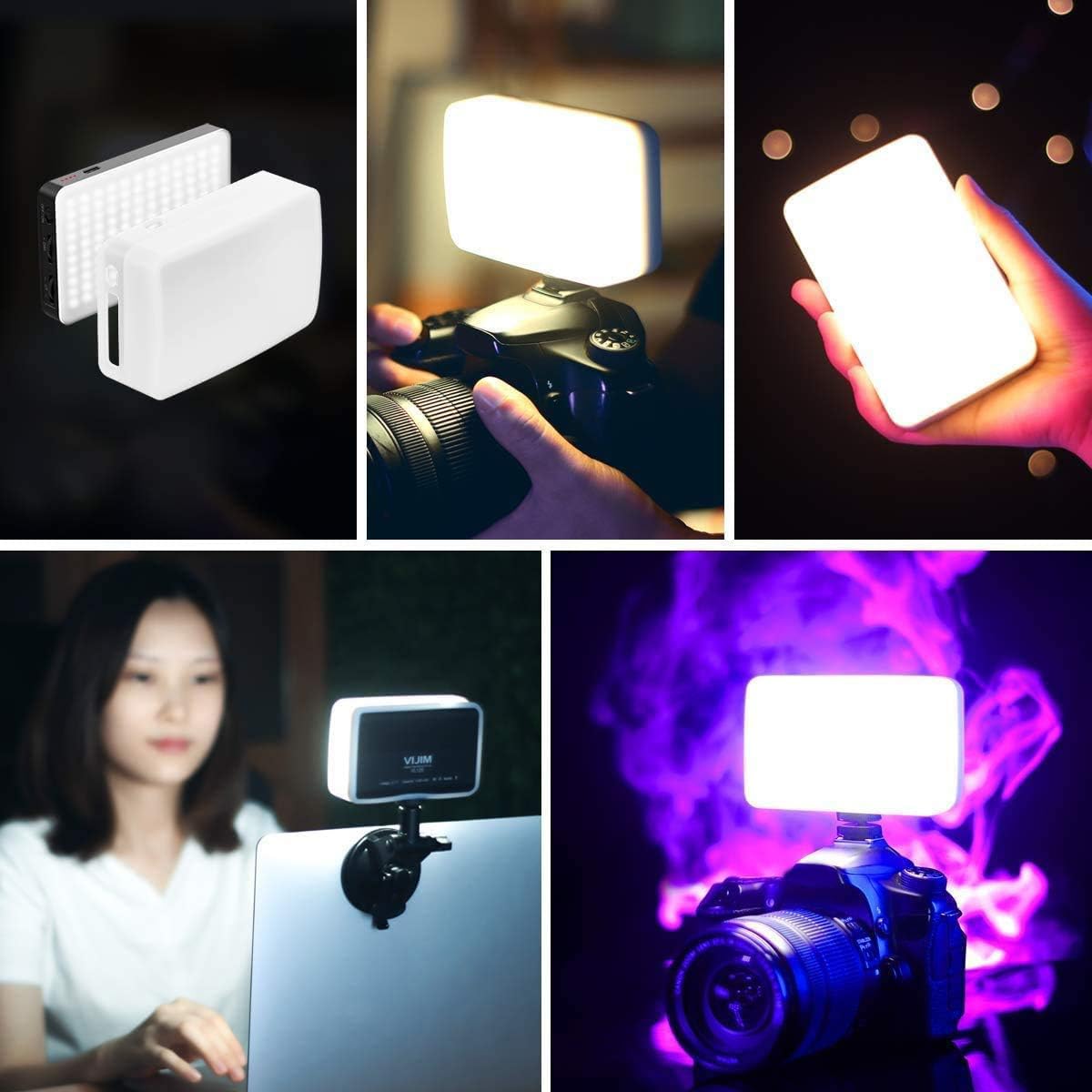 Vijim Vl120 Led Video Light On Camera, Mini Rechargeable 120 Led Photography Lighting Fill Lamp 3200K 6500K Bi Color Dimmable, C