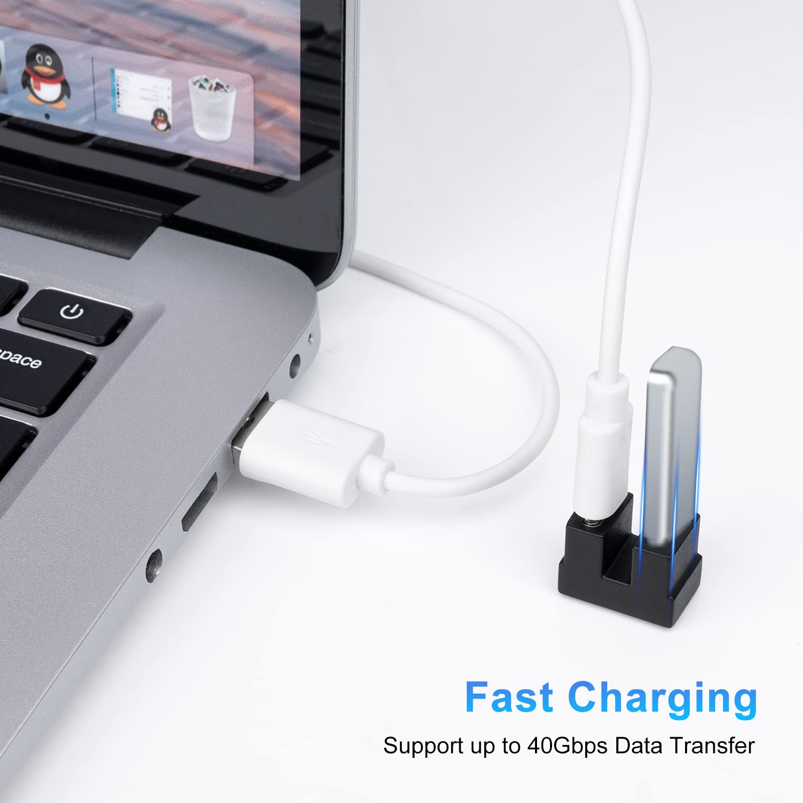 Usb C 180 Degree Angled Adapter, U Shape Usb C 4.0 Female To Female Adapter, Type C 40Gbps Angled Adapter Data Transfer Connecto