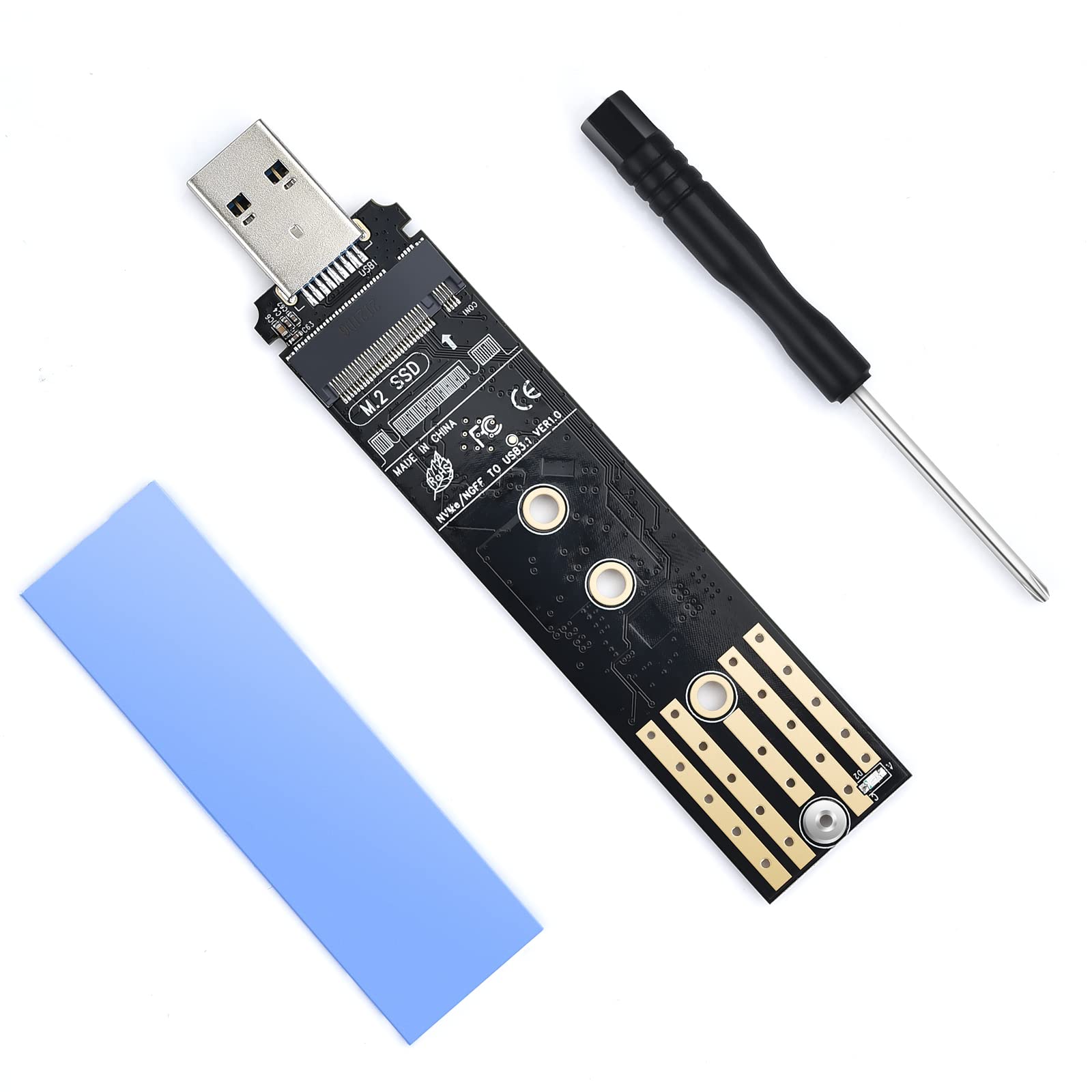 Eluteng M.2 To Usb Adapter Dual Protocol M.2 Nvme Sata Hard Drive Usb3.1 Gen2 10Gbps Usb To Nvme Pci E Ssd Reader M Key & B+M Ke