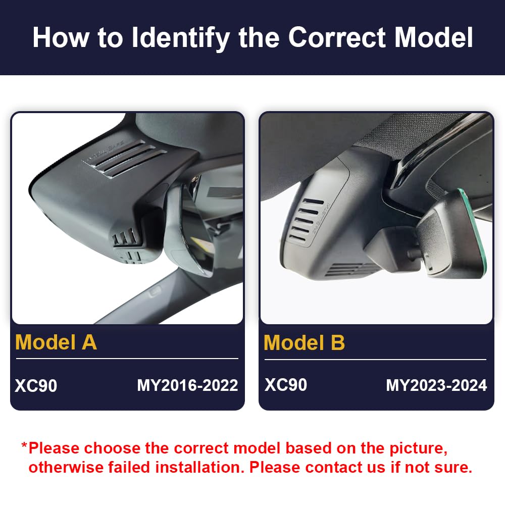 Fitcamx Front 4K+Rear 1080P Dash Cam Suitable For Volvo Xc90 2023 2024 B5 B6 T8, Integrated Oem Look, Dual High Clarity Video, L