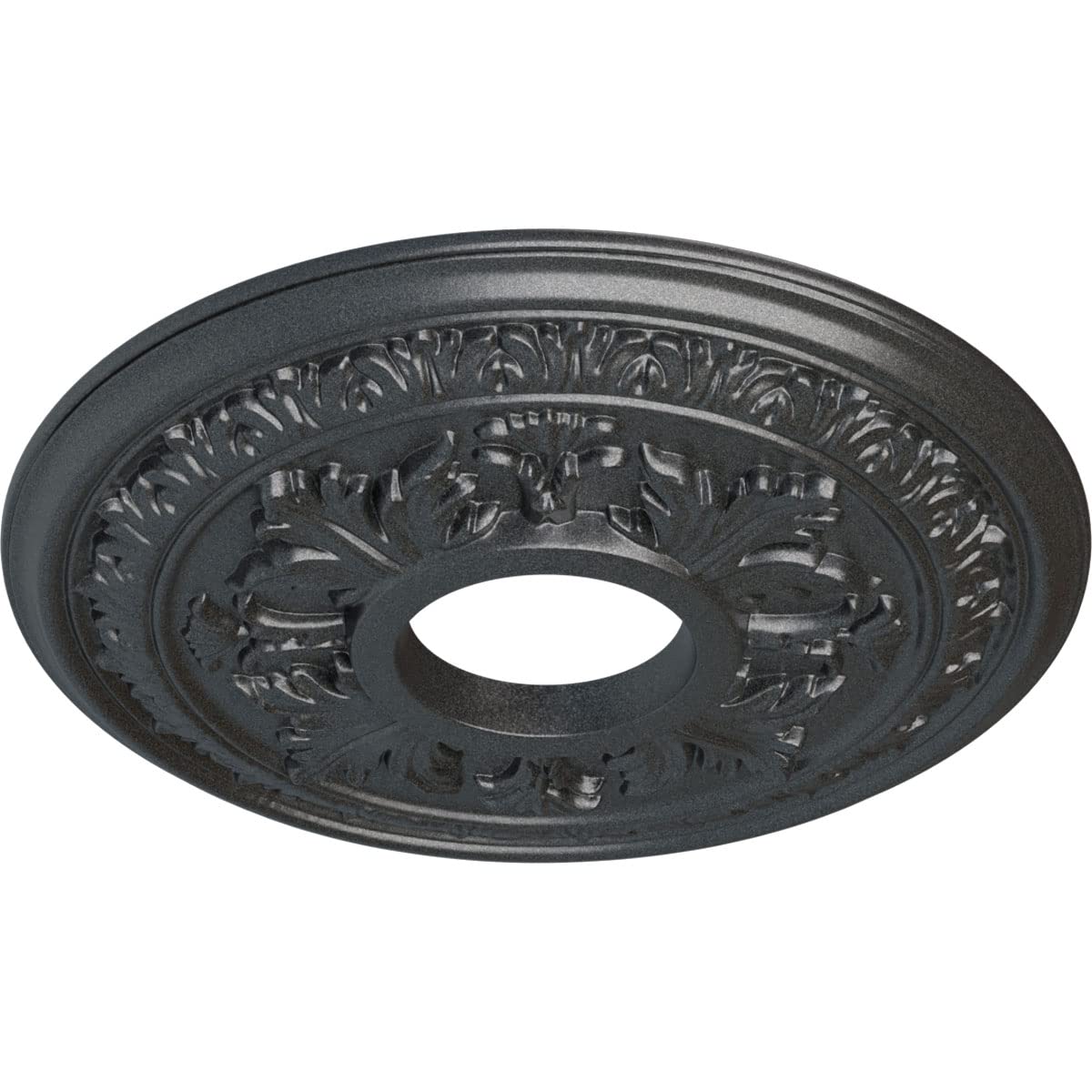 Ekena Millwork Cm15Bapes Baltimore Ceiling Medallion, 15 3/8''Od X 4 1/4''Id X 1 1/2''P, Hand Painted Pewter