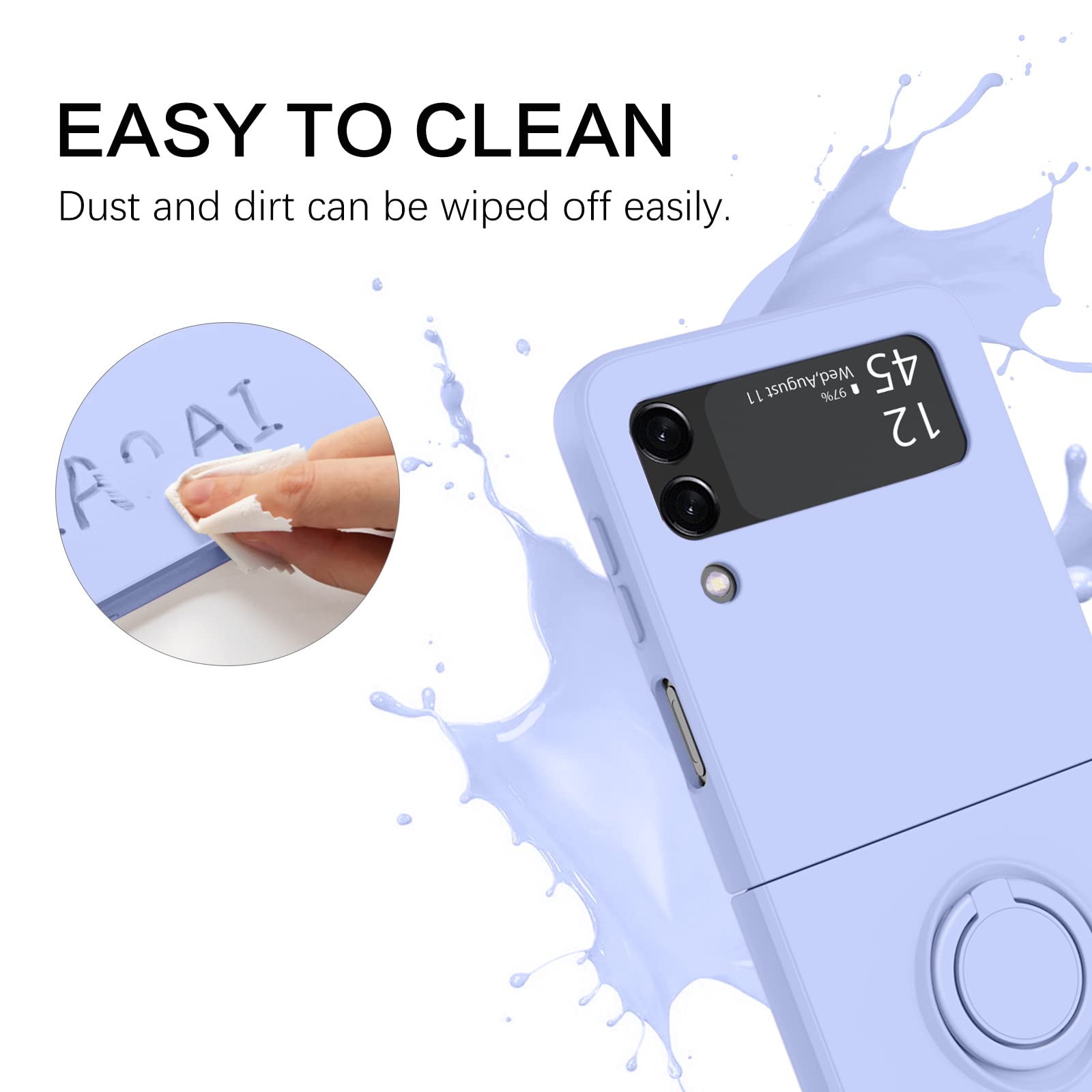 Gaobao For Samsung Galaxy Z Flip 3 5G Case, Galaxy Z Flip 3 5G Cover 6.7'', Silicone Soft Gel Rubber Bumper Shockproof Anti Scra