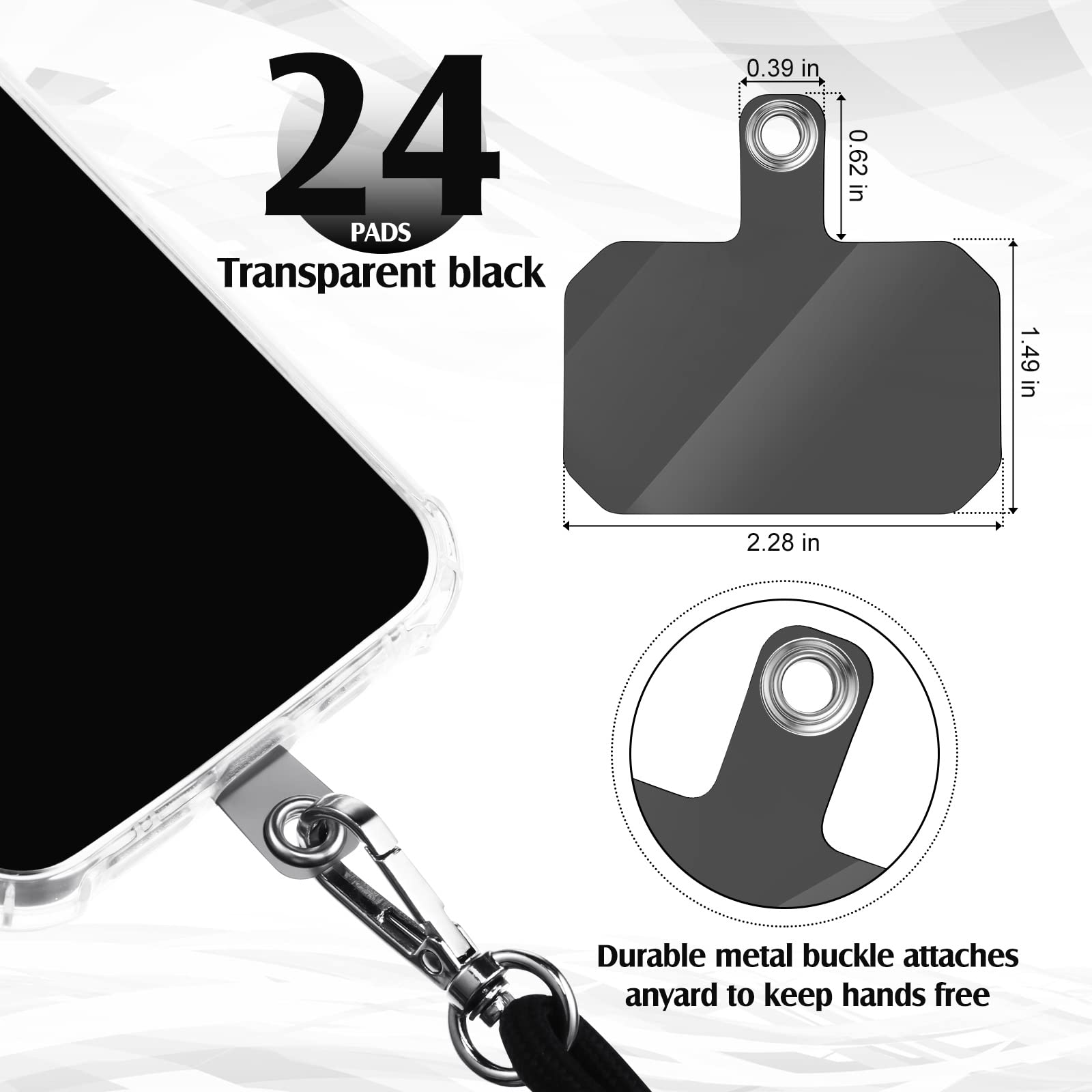 24 Pcs Phone Lanyard Tab Universal Phone Tether Patches Tpu Replacement Patches Compatible Phone Case Lanyard Cell Phones Case S