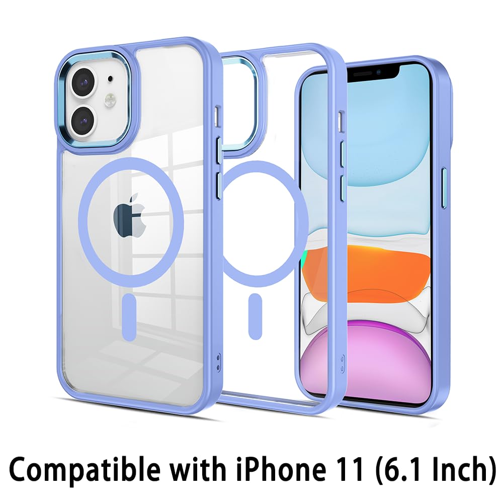Pinlisheng Magnetic For Iphone 11 Case,Compatible With Magsafe, Military Grade Drop Tested, Shockproof Clear Hard Back Slim Case