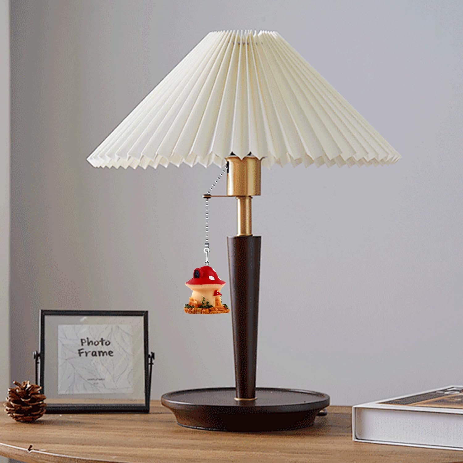 Dotlite Mushroom House Ceiling Fan Pull Chain,Cute Christmas Pulls Charm Extension Decorative,12In 3Mm Diameter Beaded Fan Light