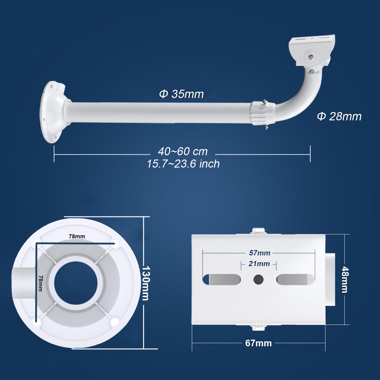 Witi Solid J Pole Bracket Extendable Mounting Holder For Security Surveillance Cameras,40Cm 60Cm Adjustable Wall And Ceiling Mou