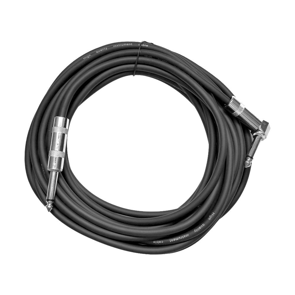 Seismic Audio - Sagc20R-Black-2Pack - Pair Of Black 20 Foot Right Angle To Straight Guitar Cables - 20' Black Guitar Or Instrume