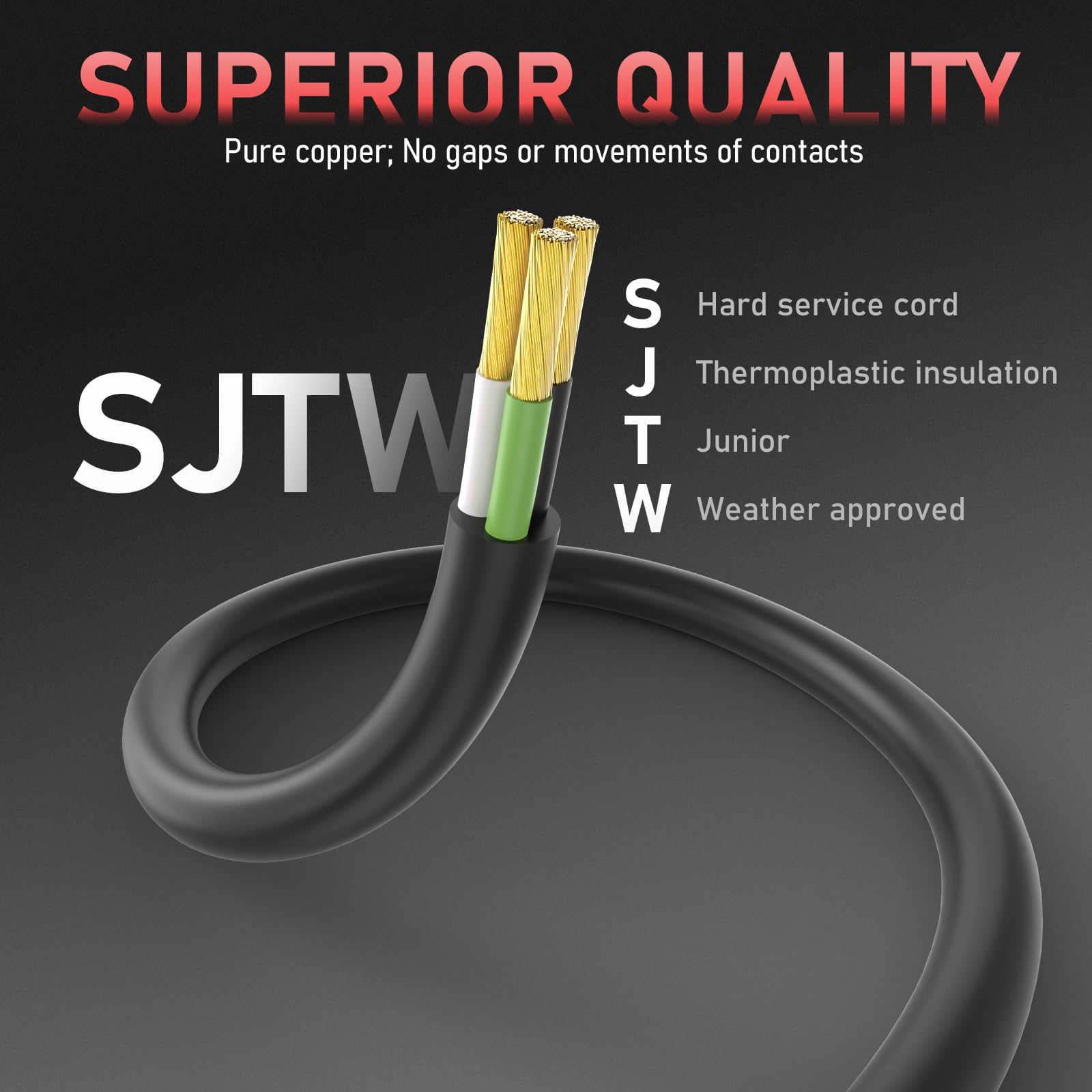 Yeswelder 15Amp 40Ft 250 Volt Welder Extension Cord 12 Awg Power Extension For Welding Machines, Nema 6 50P To 6 50R