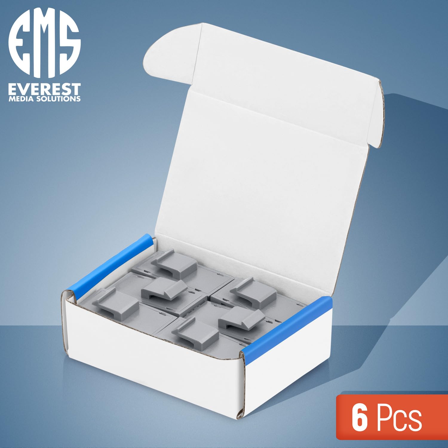 Everest Media Solutions Rj45 Cat6 Keystone Coupler In Gray   6 Pack   Female To Female Ethernet Keystone Jack For Standard Wall