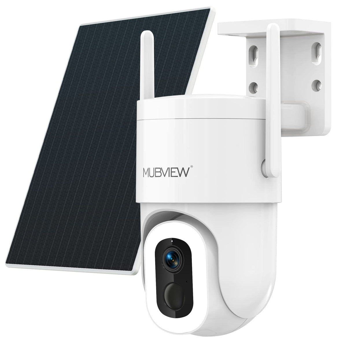 MUBVIEW Solar Security Cameras Wireless Outdoor, 2K Battery Powered Security Camera, Floodlight Camera with 800 Lumens Light & S