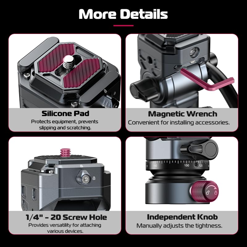 Ulanzi F38 Video Fluid Head For Camera Tripod - Eh12 Mini Pan Tilt Head Small Panoramic Ball Head With F38 Quick Release Plate L