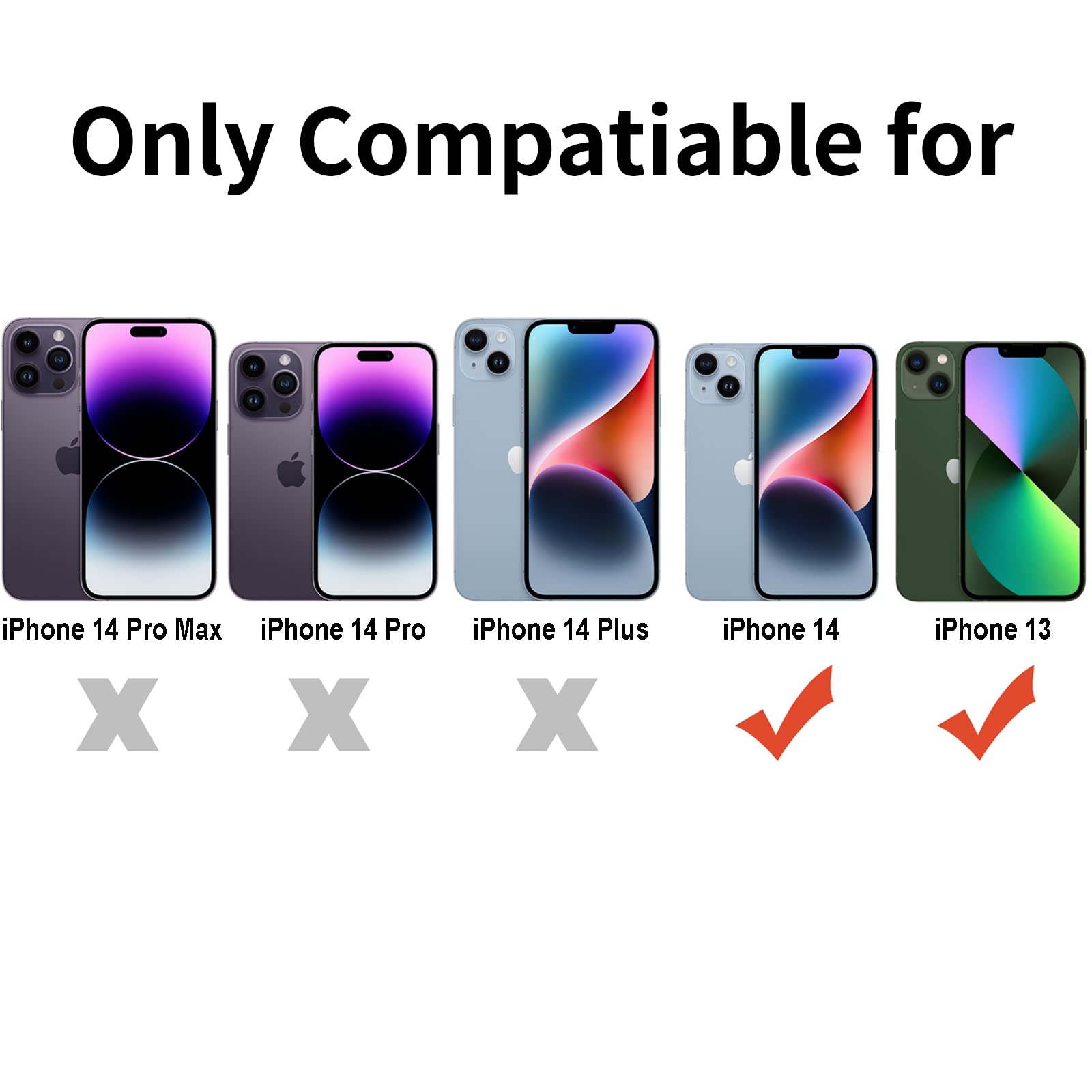 Tenoc Phone Case Compatible With Iphone 13 & Iphone 14, Pink Case Translucent Protective Bumper Matte Hard Back Cover For 6.1 In