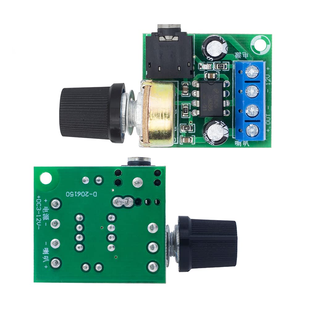 Acxico 2Pcs Lm386 10W Mini Power Amplifier Board Audio Amplifier Module Dc 3 12V Volume Adjustable Control
