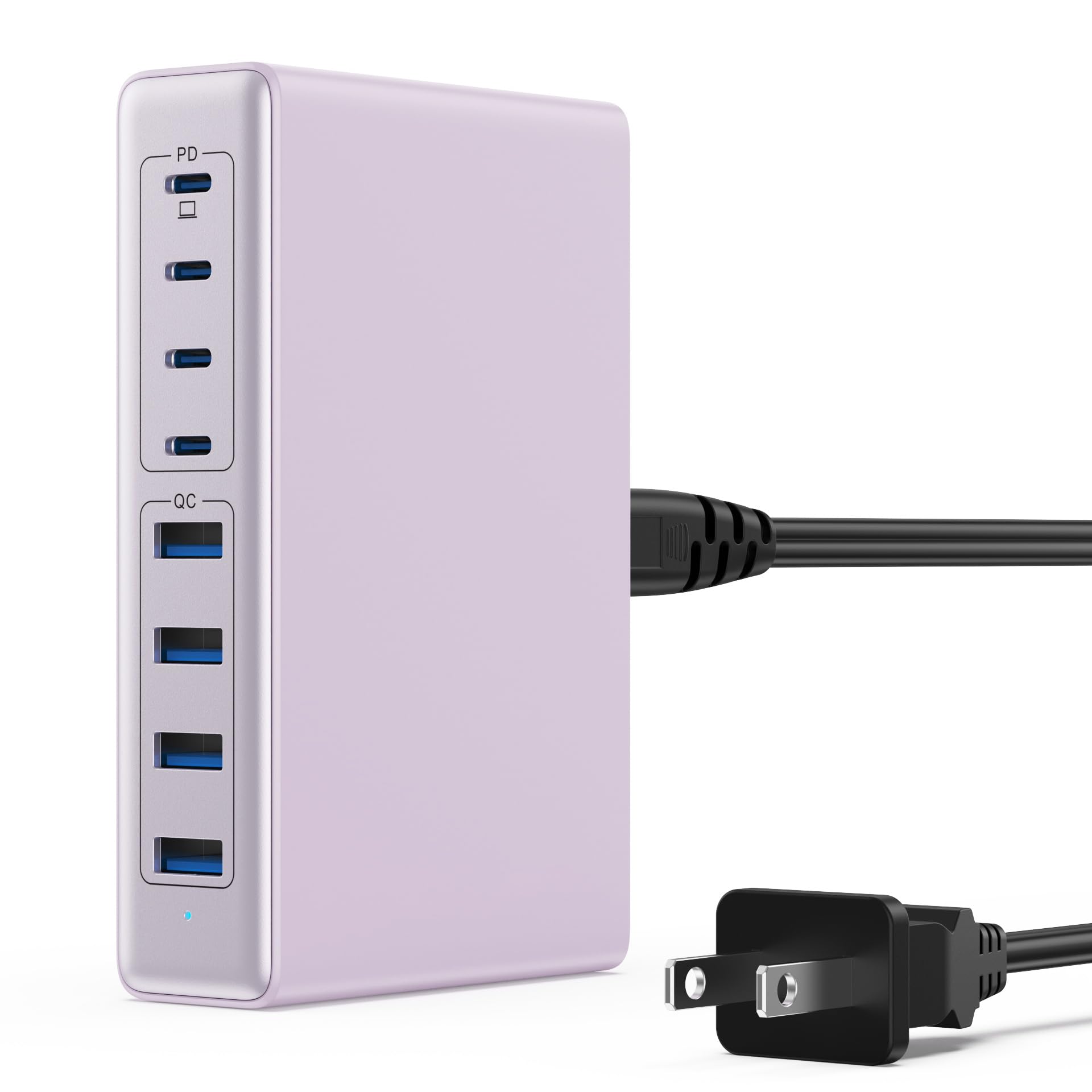 Usb C Charger 200W,Gan Iii 8 Ports Usb C Charger Block,Qc4.0 Fast Phone Charging Station Hub+Pd 65W Usb C Laptop Charger Adapter