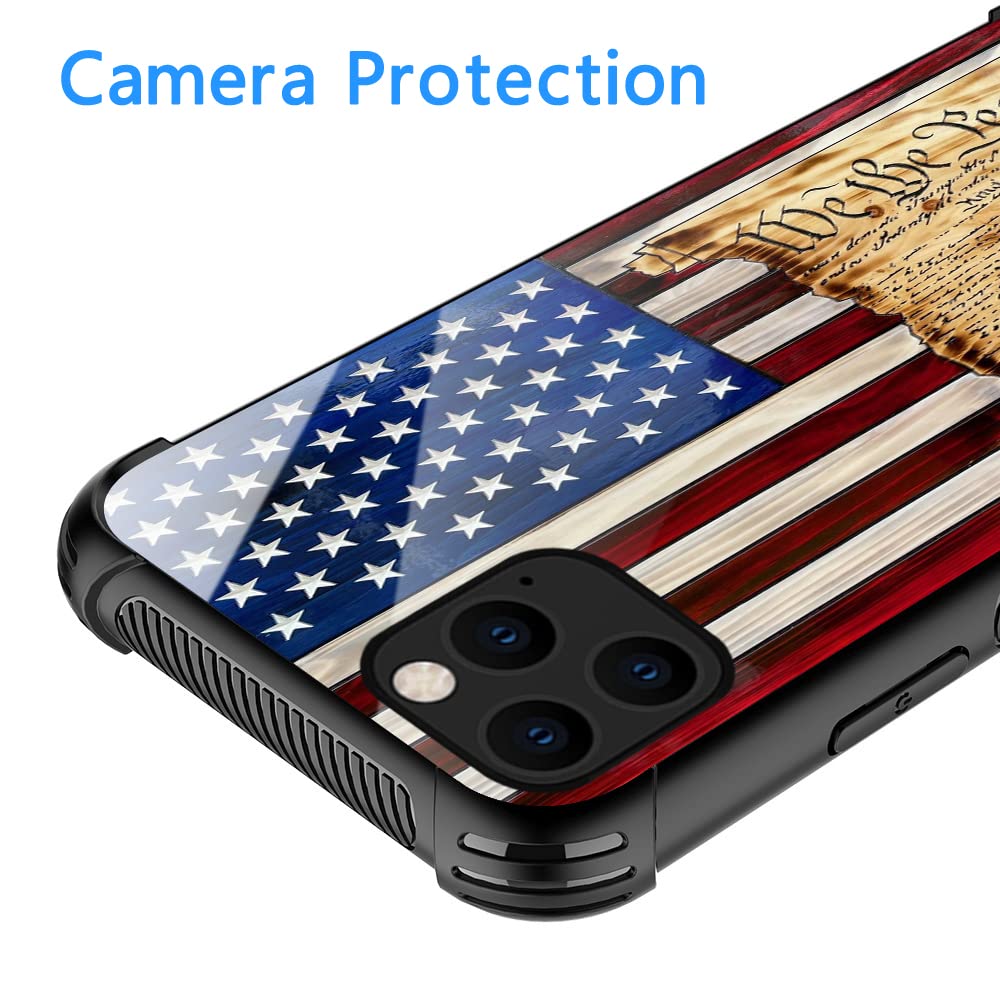 Tnxee Case Compatible With Iphone 13 Pro Case, We The People Old Glory Rustic Wooden American Flag Pattern Design Case For Iphon