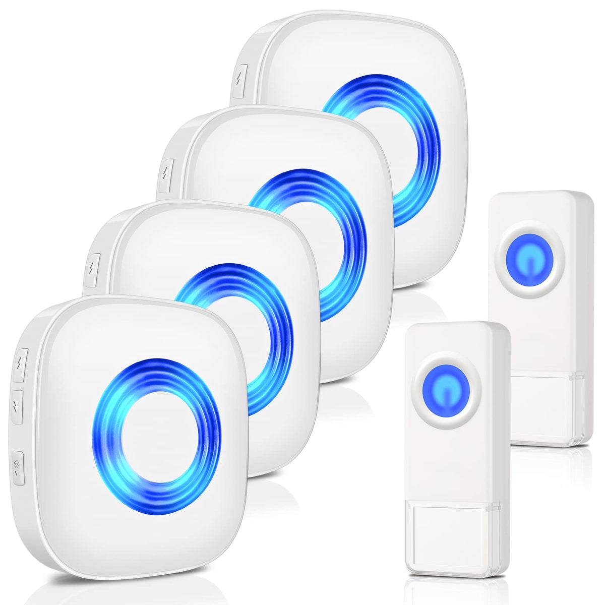 Wireless Doorbell, Physen Waterproof Door Bell Chime Kit Operating At 1300 Ft Range 58 Adjustable Melodies 5 Volume Levels & Led