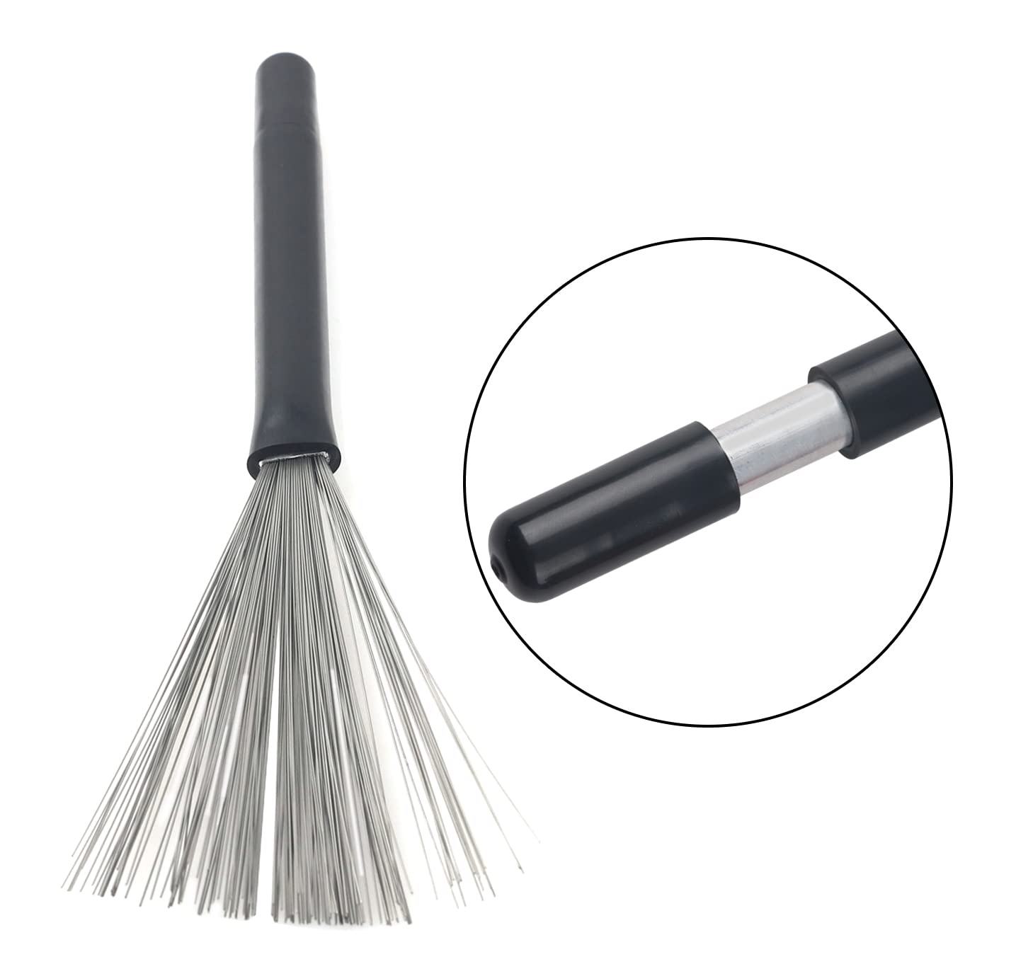 1Pair Yootones Drum Brushes Retractable Drum Wire Brushes Drum Sticks Brush Portable Drum Brushes For Rock Band, Country Music,