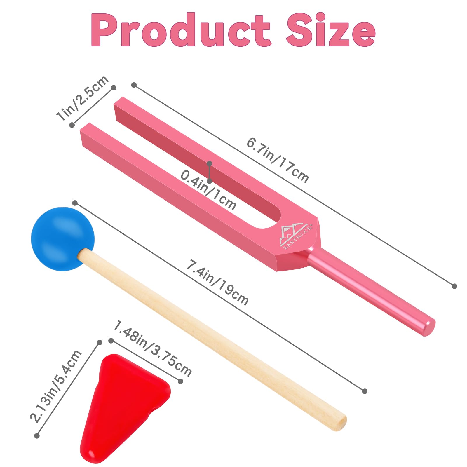 Eastrock 528 Hz Tuning Fork Sound Therapy Instruments Meditation And Relaxation Instrumtnes With Silicone Hammer And Soft Bag (5