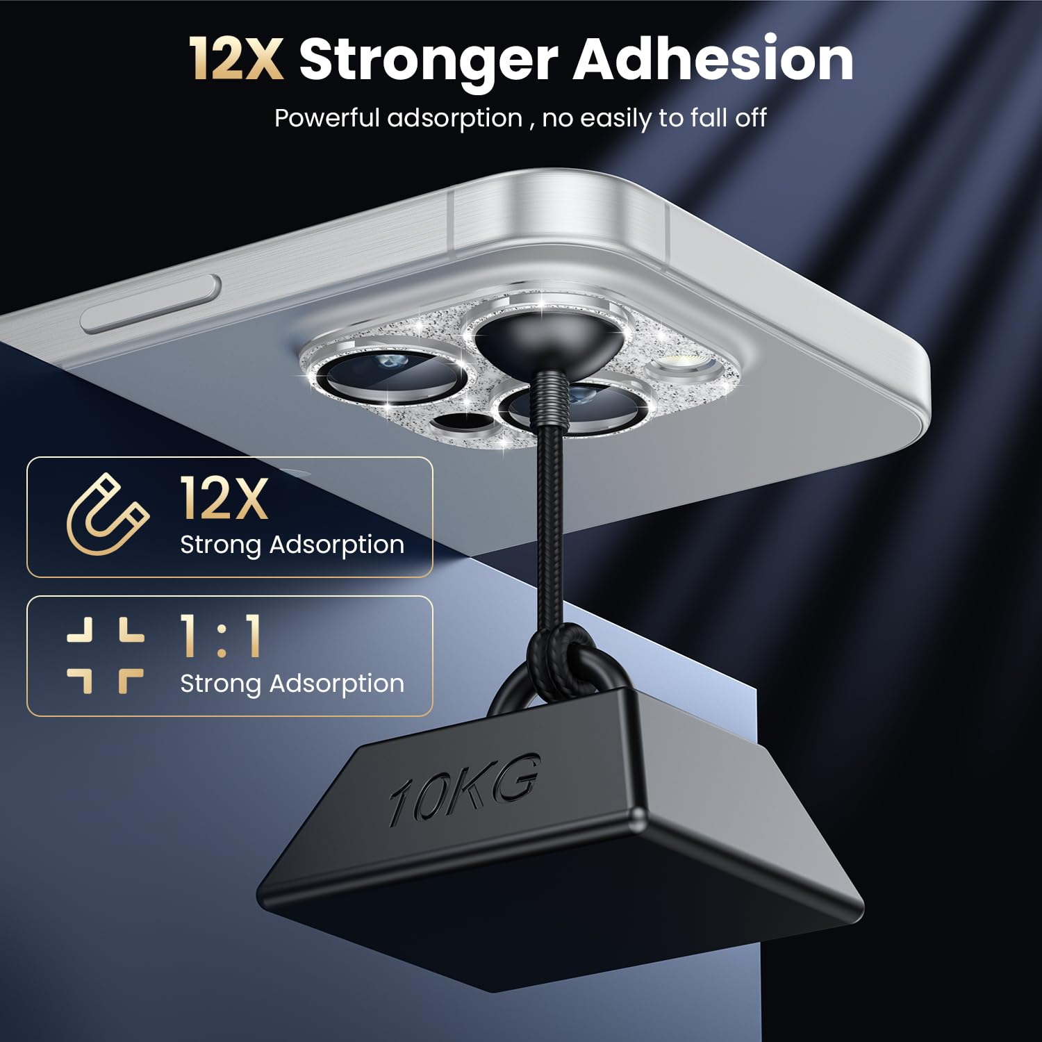 Wsken For Iphone 16 Pro/Iphone 16 Pro Max Camera Lens Protector, [Military Grade Shatterproof] [Strong Adsorption] Metal Aluminu