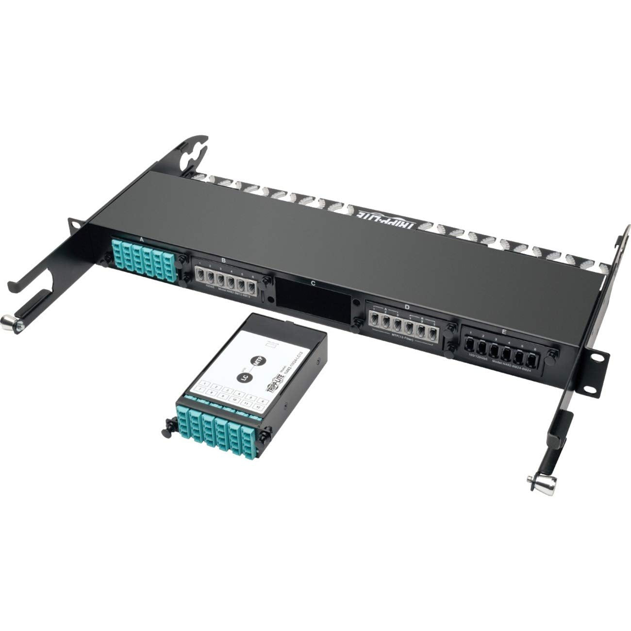 Tripp Lite 100Gb/120Gb to 10Gb Breakout Cassette - 24-Fiber OM4 MTP/MPO (Male w/Pins) to (x12) LC (N482-1M24-LC12)