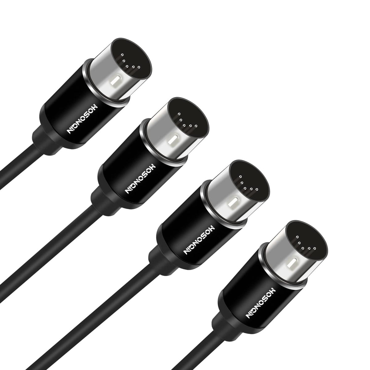 Hosongin Midi Cable 3.3 Feet 2 Pack   Wear Resistant And Credible 5 Pin Midi Cables For Musicians Keyboard, 3.3Ft, 2Pack
