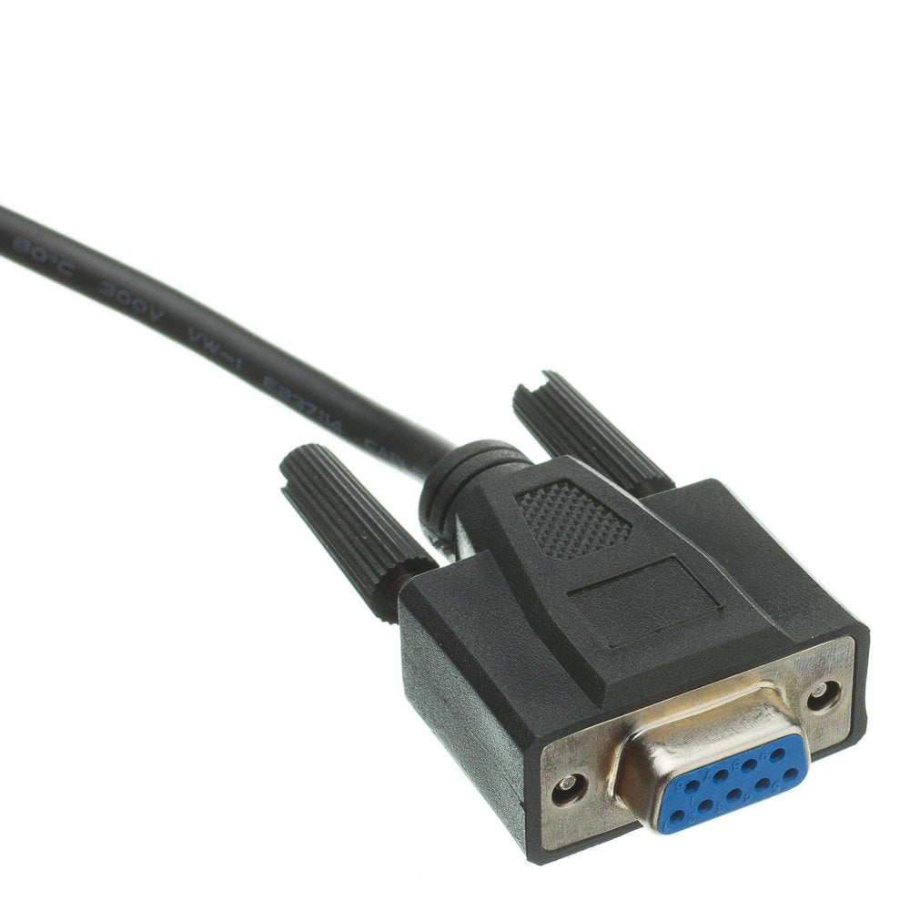 Cablewholesale 6 Feet Serial Extension Cable, Db9 Male To Female, 28 Awg, Rs232 9 Conductor, 1:1, Black, Male To Female Serial E