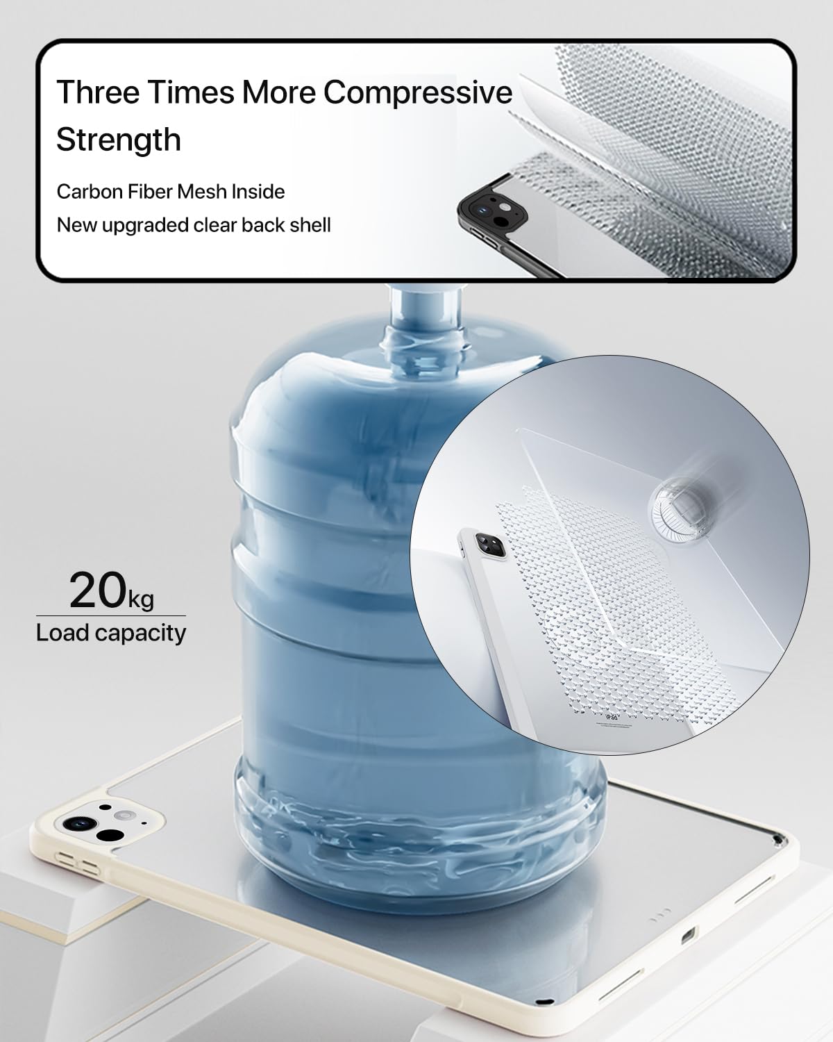 Sanduodd For Ipad Pro 13 Inch Case 2024, Removable 360 Rotating Clear Magnetic Case With Hidden Pencil Holder And Tri Fold Pu Le