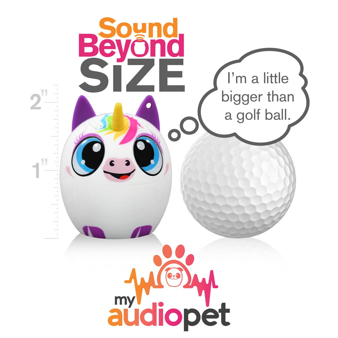 My Audio Pet Mini Bluetooth Animal Wireless Speaker For Kids Of All Ages   True Wireless Stereo � Pair With Another Tws Pet For Powerful Rich Room Filling Sound (Unichord)