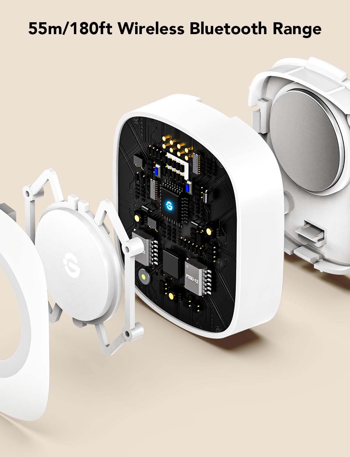 Goveelife Wireless Mini Smart Button Sensor, Group Control Multiple Devices, Versatile Control Button, Battery Powered, Supports