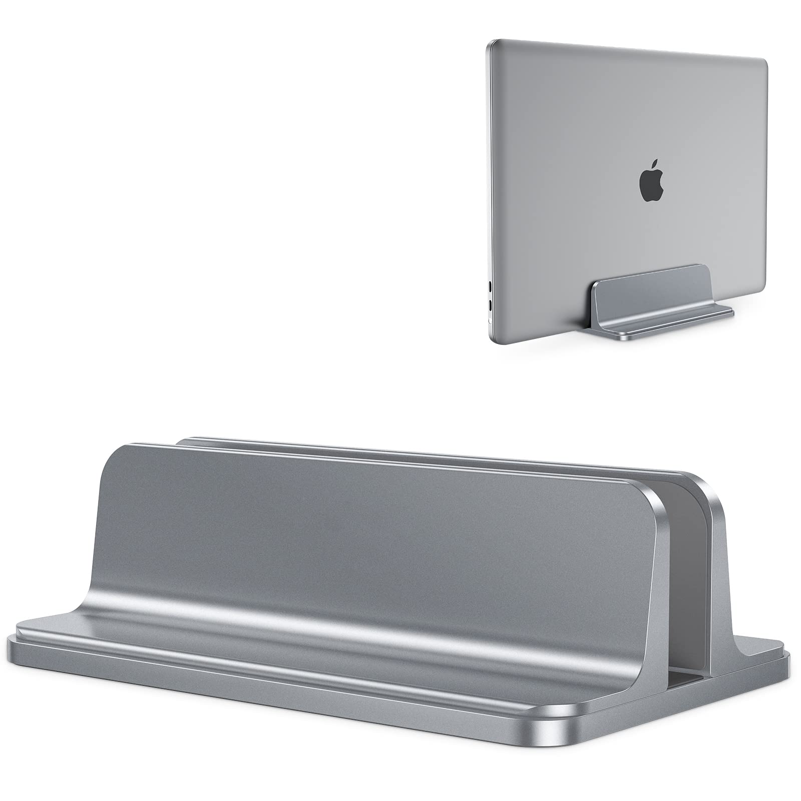 Omoton Vertical Laptop Stand Holder, Desktop Aluminum Stand For Macbook With Adjustable Dock Size, Fits All Macbook, Surface, Ch