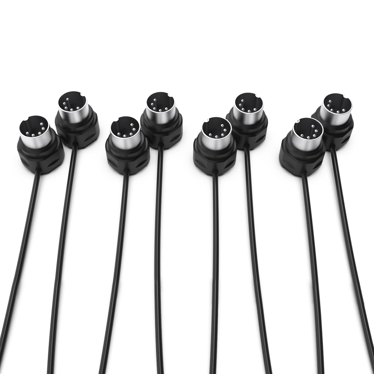 Cme Midi Cable 4-Pack - 3Ft / 90Cm, 5-Pin Din, Low-Profile - Mirrored 45-Degree Angled Ultra-Thin Plugs For Compact Spaces - Ide
