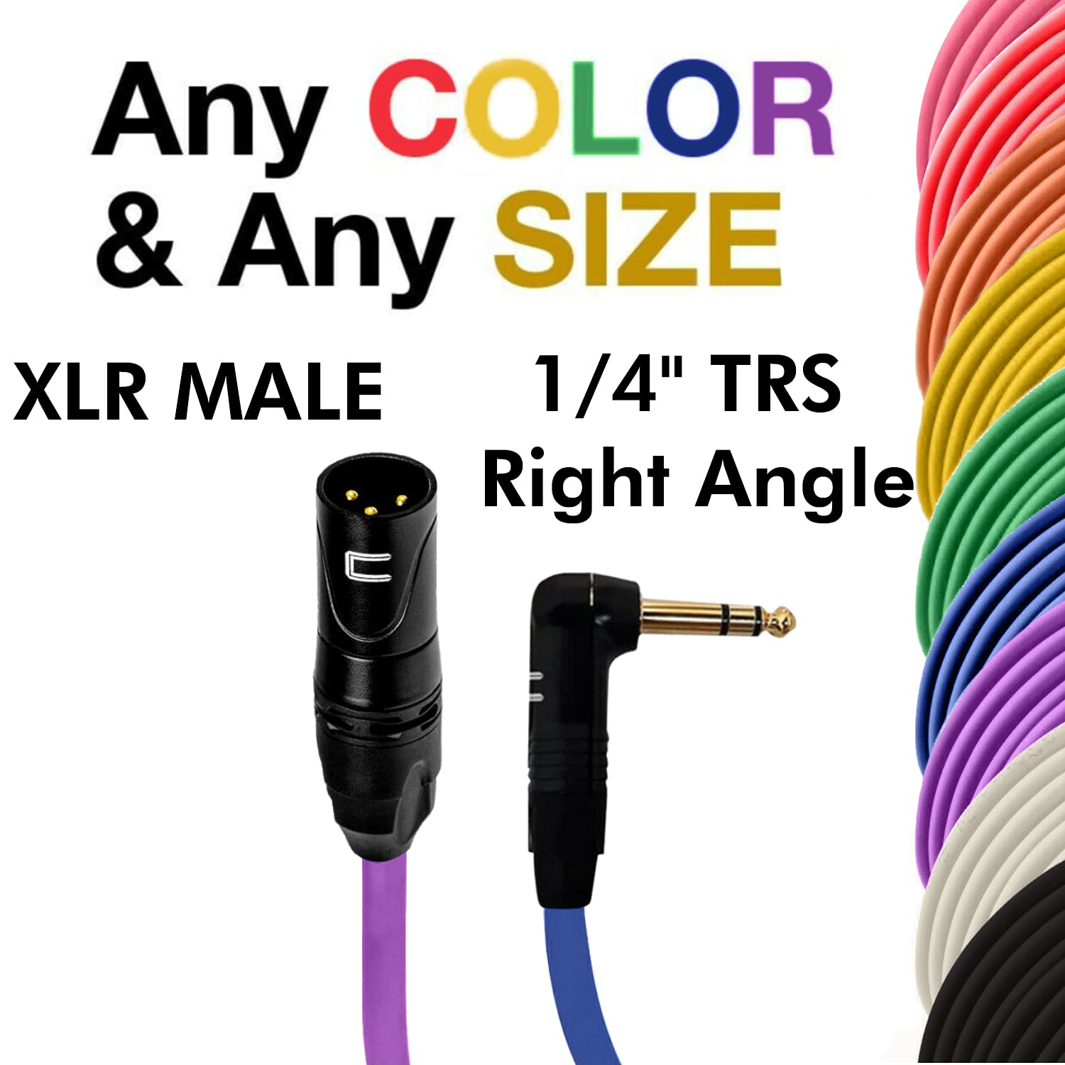 Balanced Xlr Cable Male To Right Angle 1/4'' Trs   25 Feet Red   Pro 3 Pin Microphone Connector For Powered Speakers, Audio Inte
