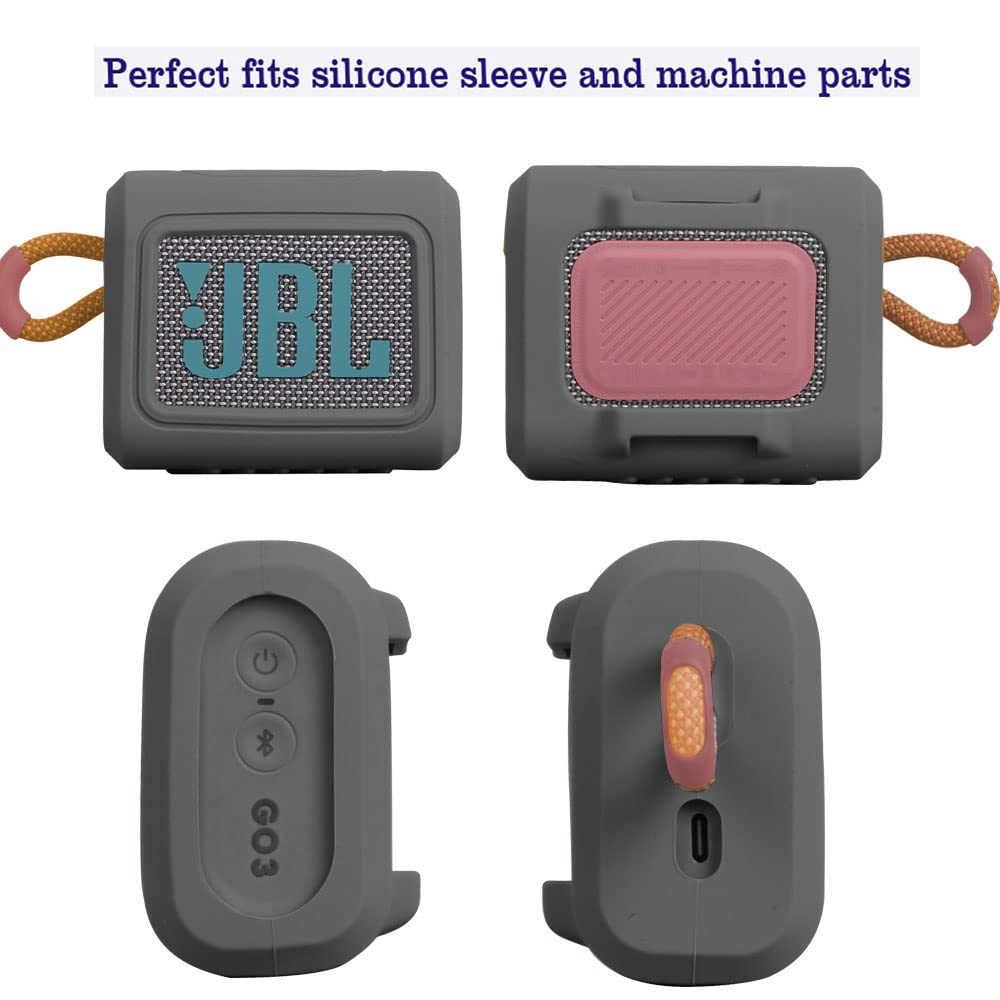 Hermitshell Hard Travel Case For Jbl Go 3 / Go 4 Portable Bluetooth Speaker (Light Gray, Silicone Case)