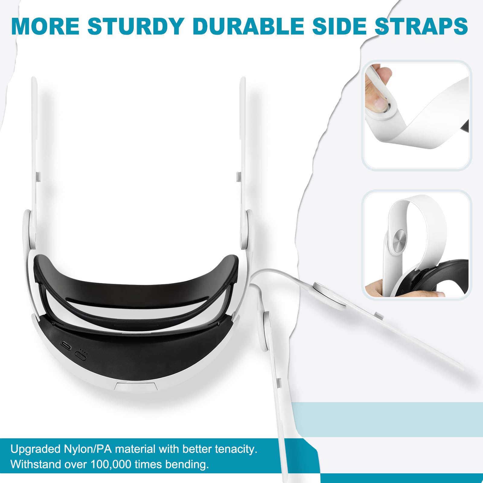 Hurra Head Strap With Battery For Oculus Quest 2, 10000Mah Fast Charging Battery Pack Extend 8H Playtime, Counter Balance Adjust