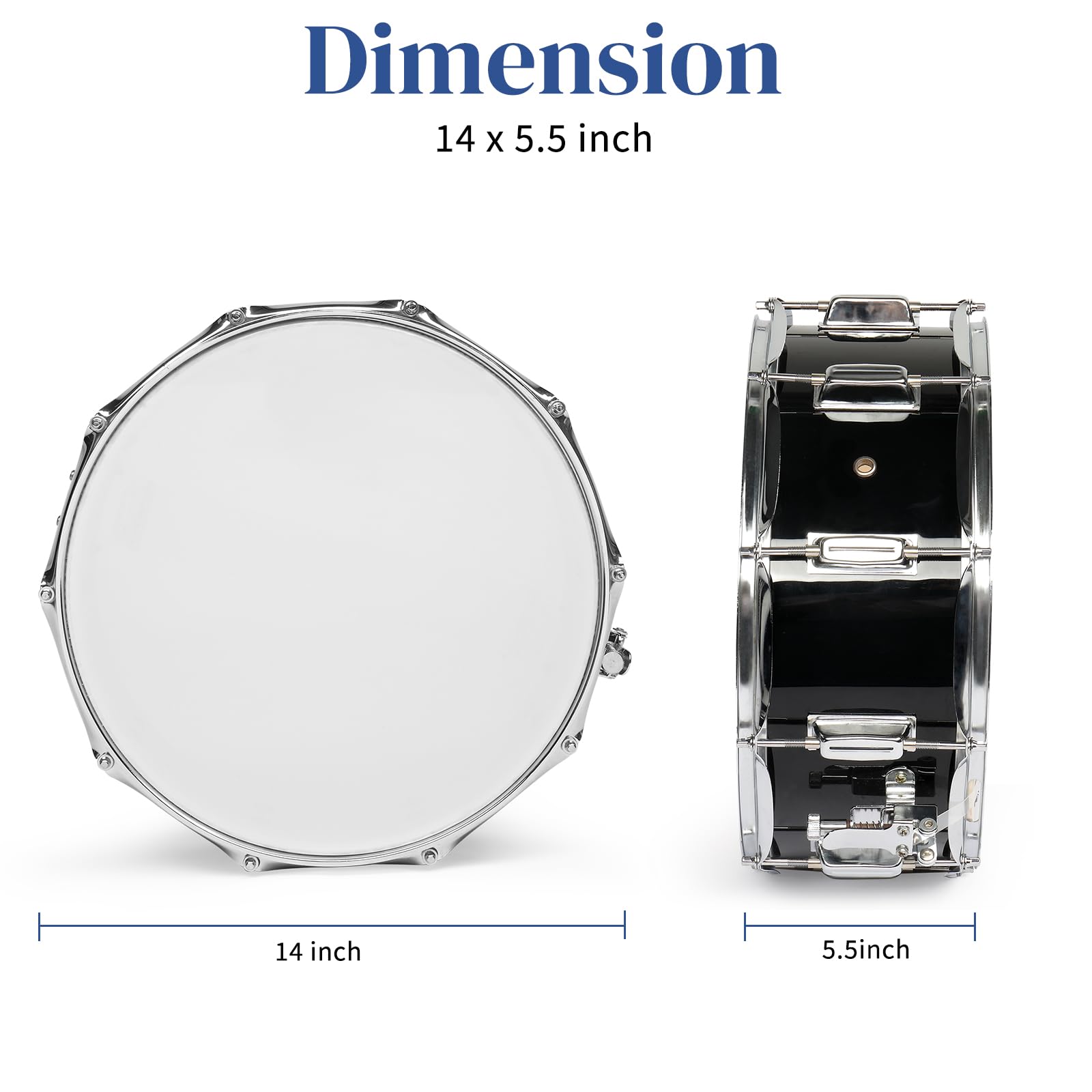 Ktaxon 14 X 5.5 Inches Snare Drum Set, Marching Snare Drum Kit For Students Beginners, Comes With Stand Sticks, Key, Bag, Mute P