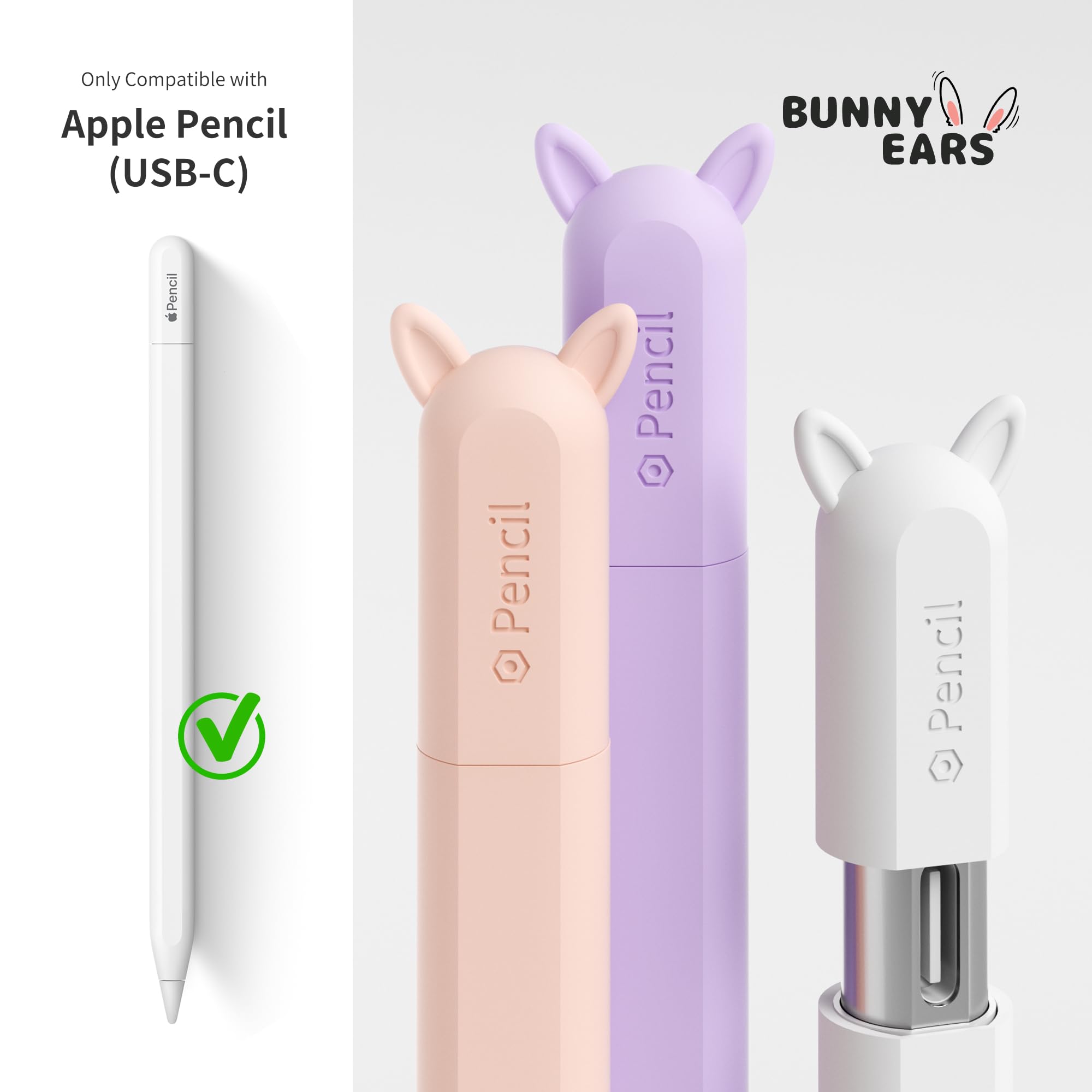 Eletiuo Silicone Case Compatible With Apple Pencil (Usb C),Protective Holder Grip Sleeve With Cap Accessories,Anti Slip Cover Su